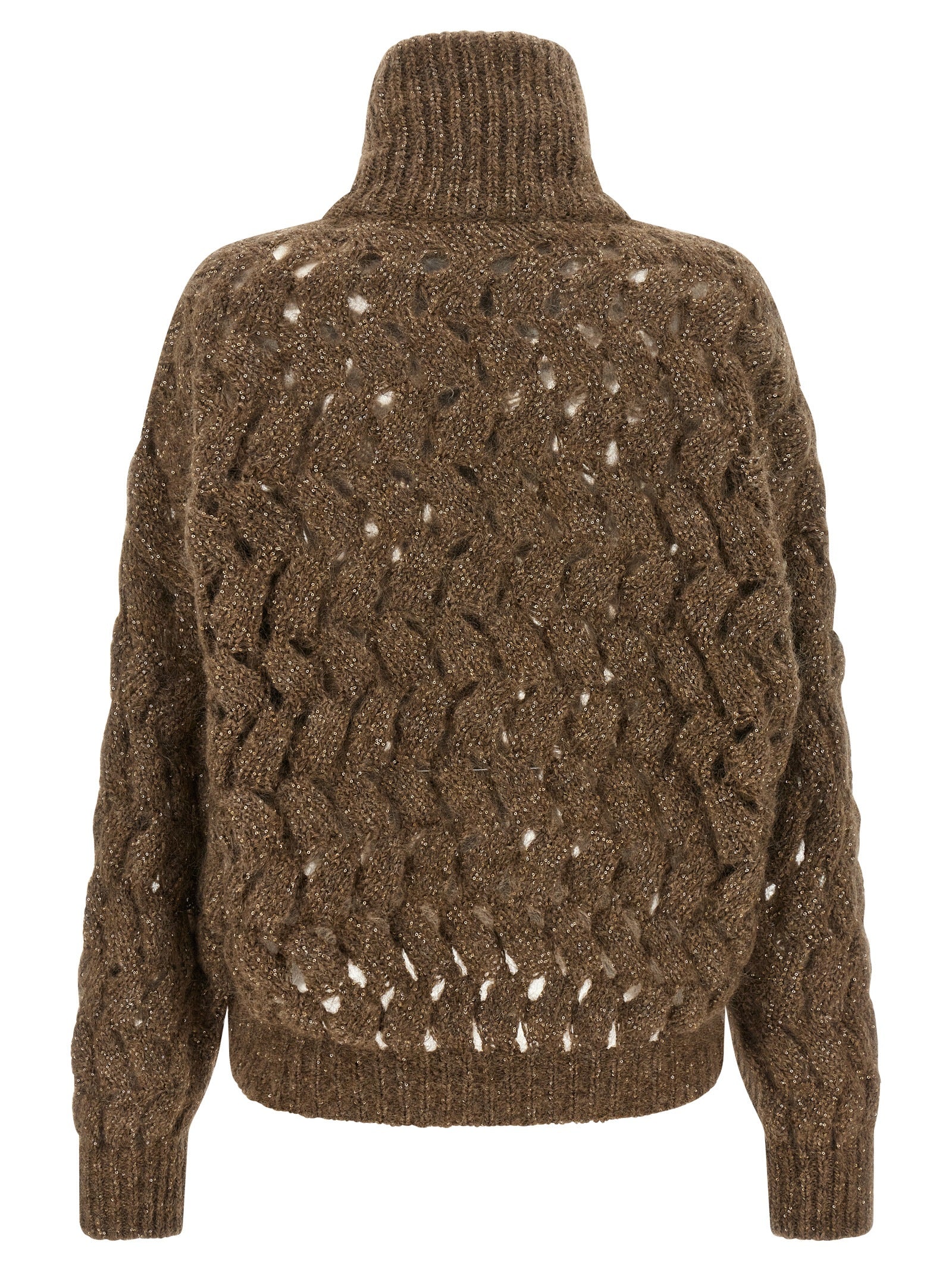 Brunello Cucinelli Brown Wool Women's Cardigan