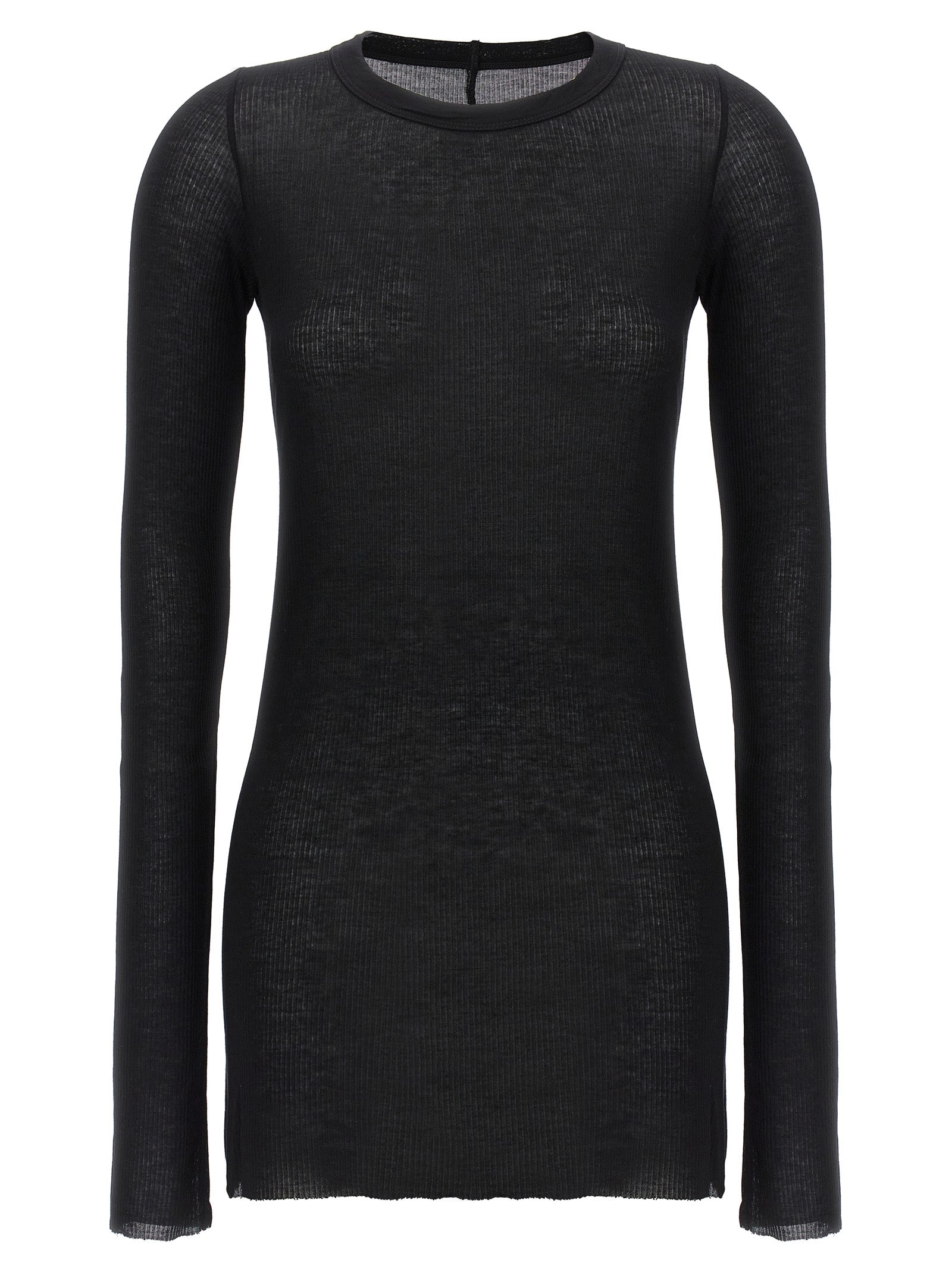 Rick Owens Black Viscose Long Sleeve Women's T-Shirt