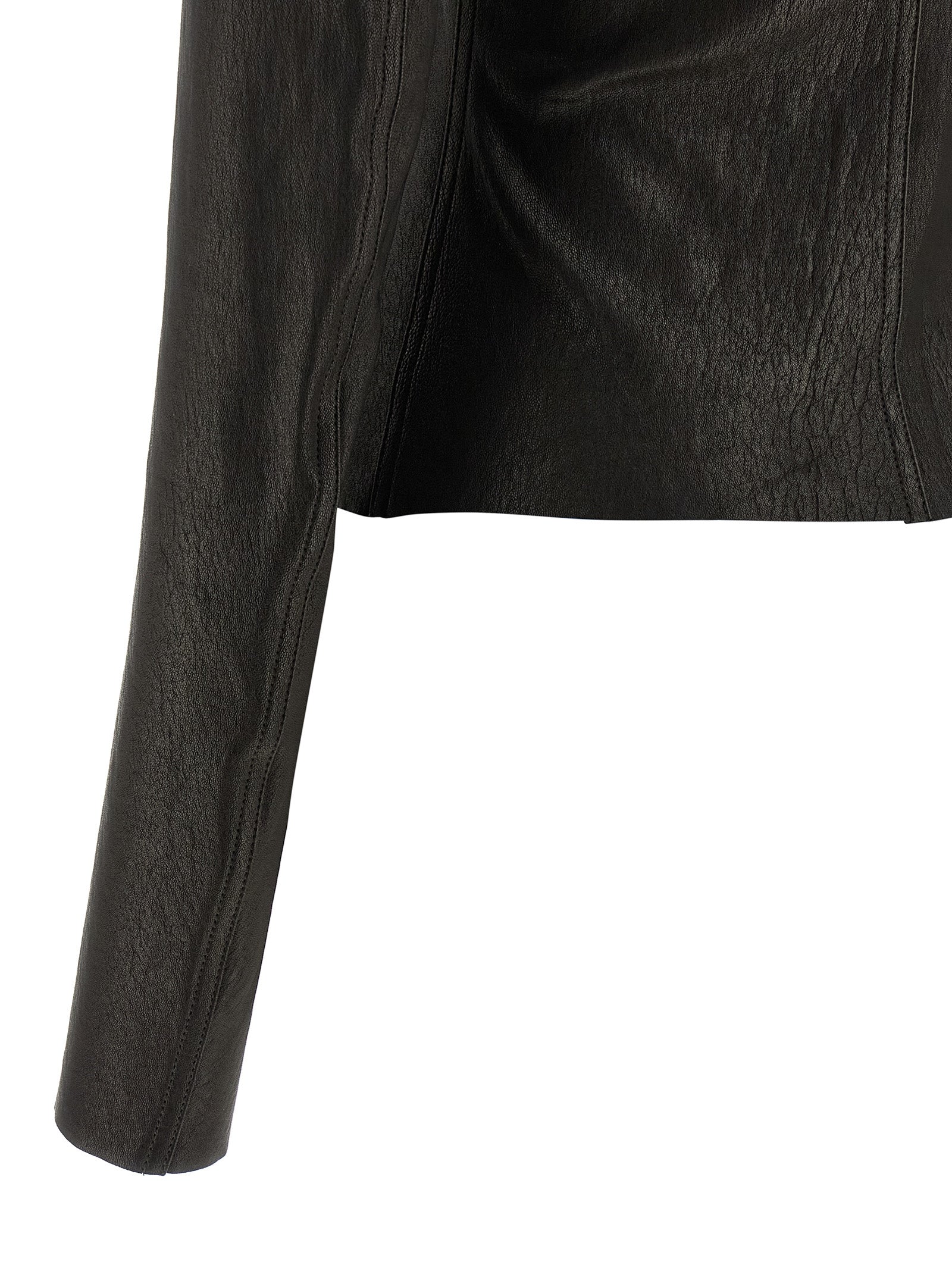 Rick Owens Black Lamb Leather Leather Women's Jacket