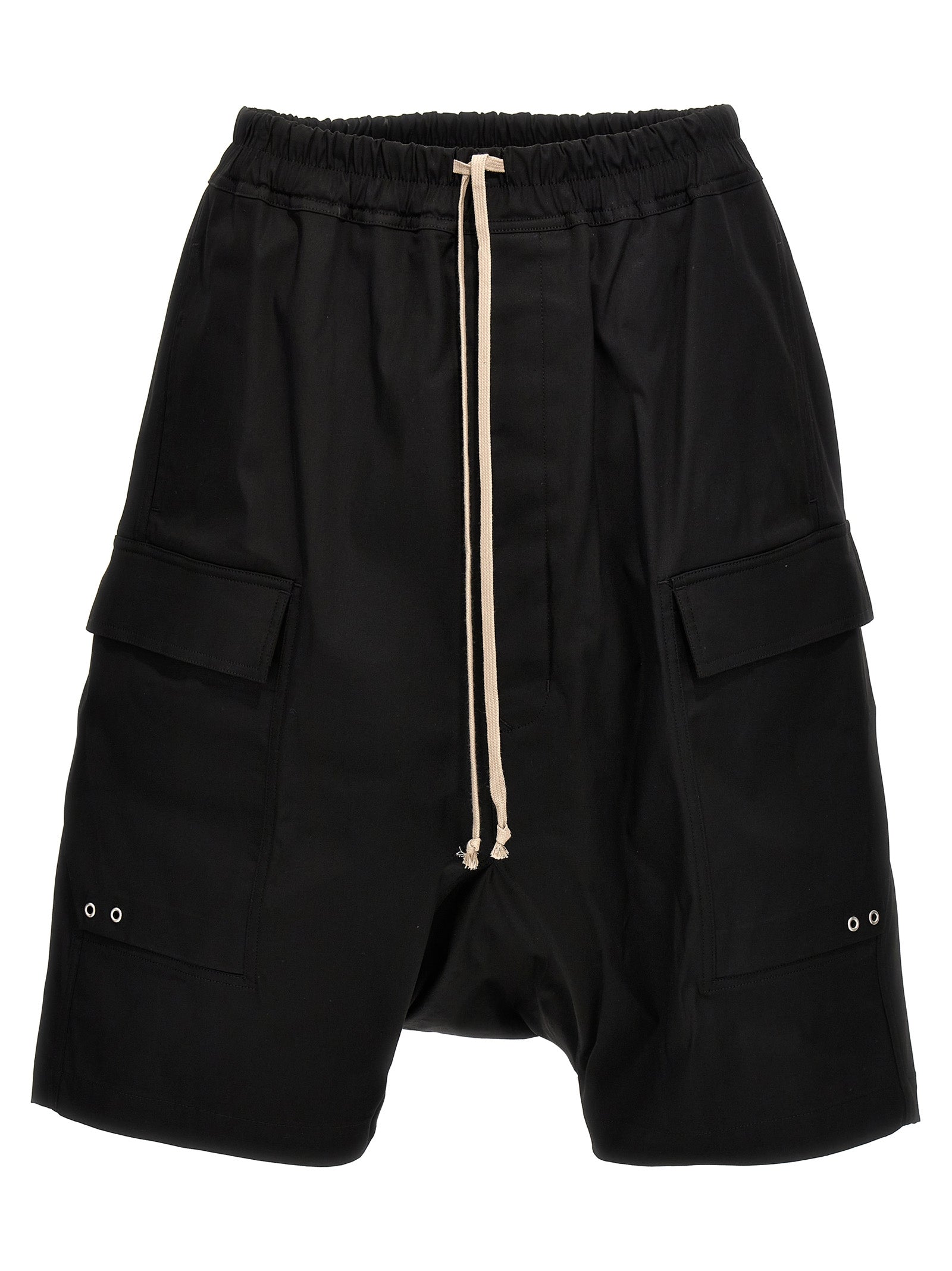 Rick Owens Black Cotton Bermuda Men's Shorts