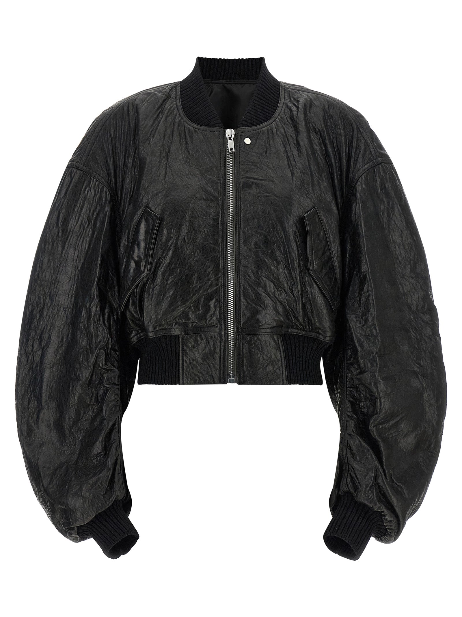 Rick Owens Black Lamb Leather Leather Women's Jacket