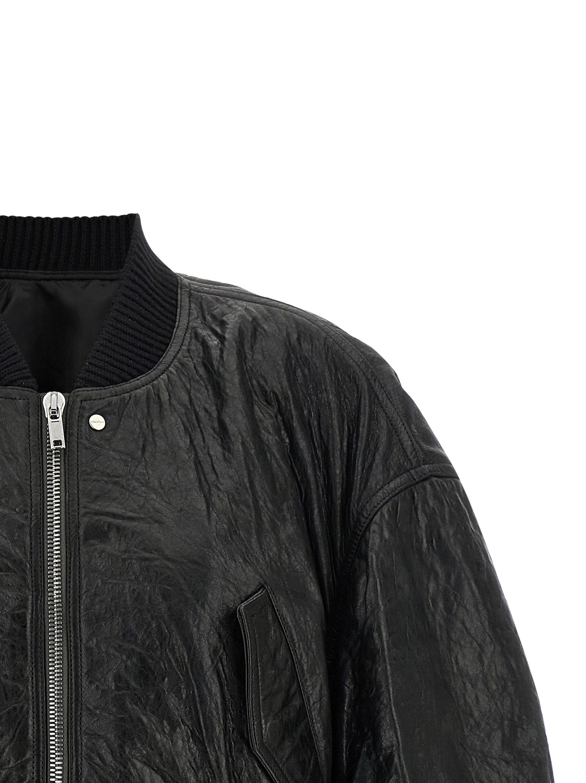 Rick Owens Black Lamb Leather Leather Women's Jacket