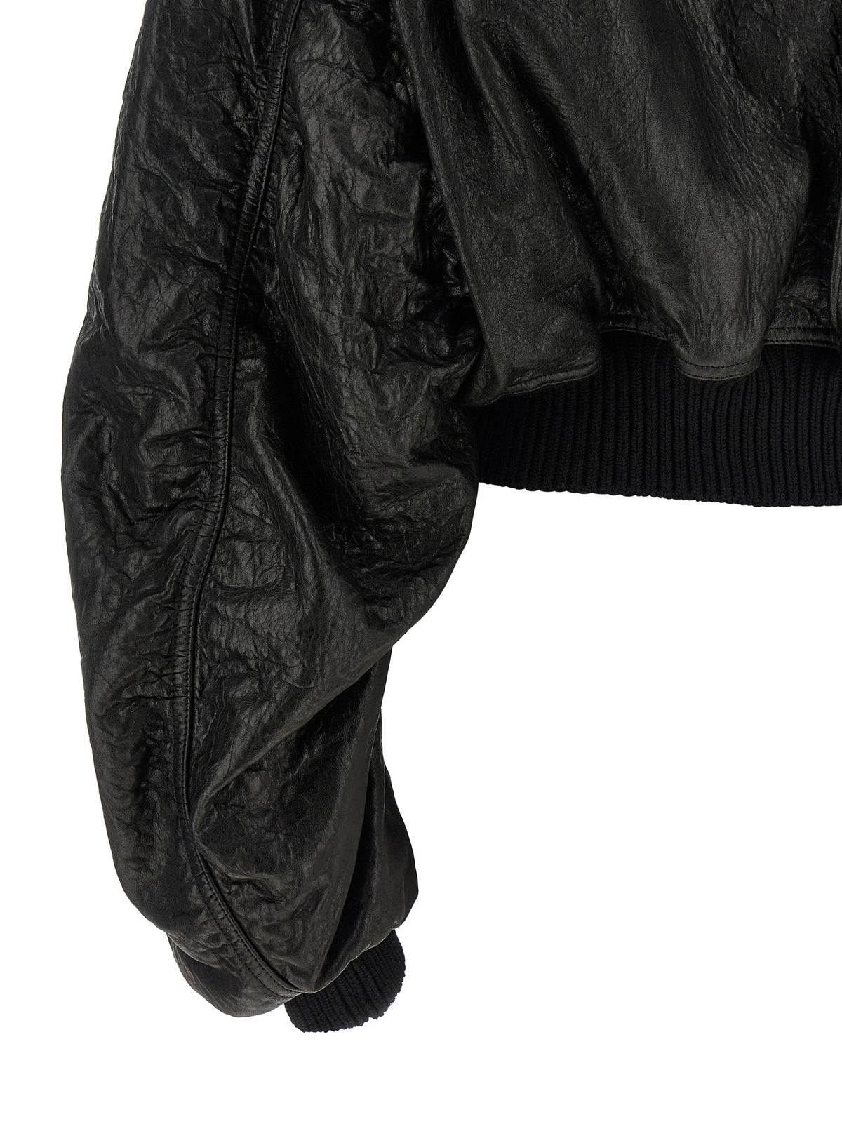 Rick Owens Black Lamb Leather Leather Women's Jacket