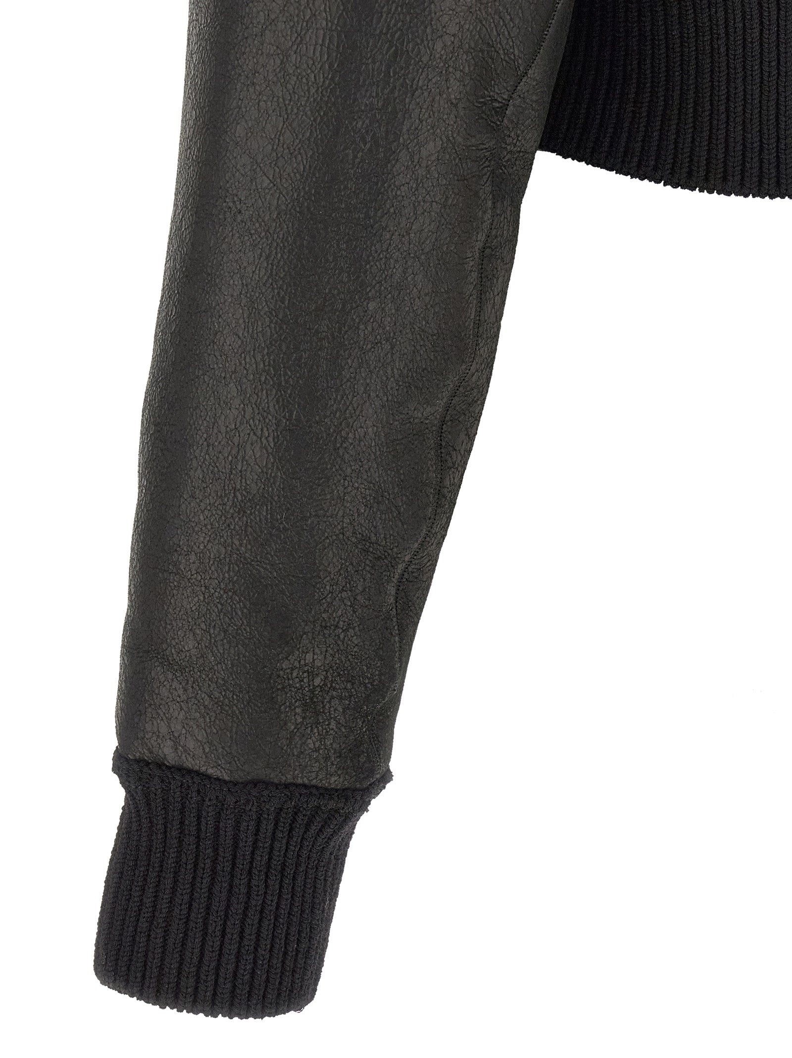 Rick Owens Black Lamb Fur Leather Men's Jacket