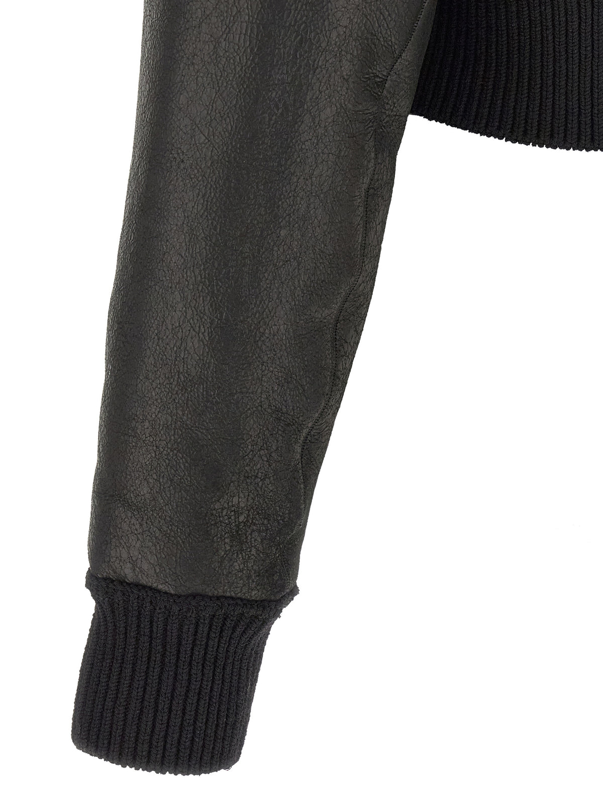 Rick Owens Black Lamb Fur Leather Men's Jacket