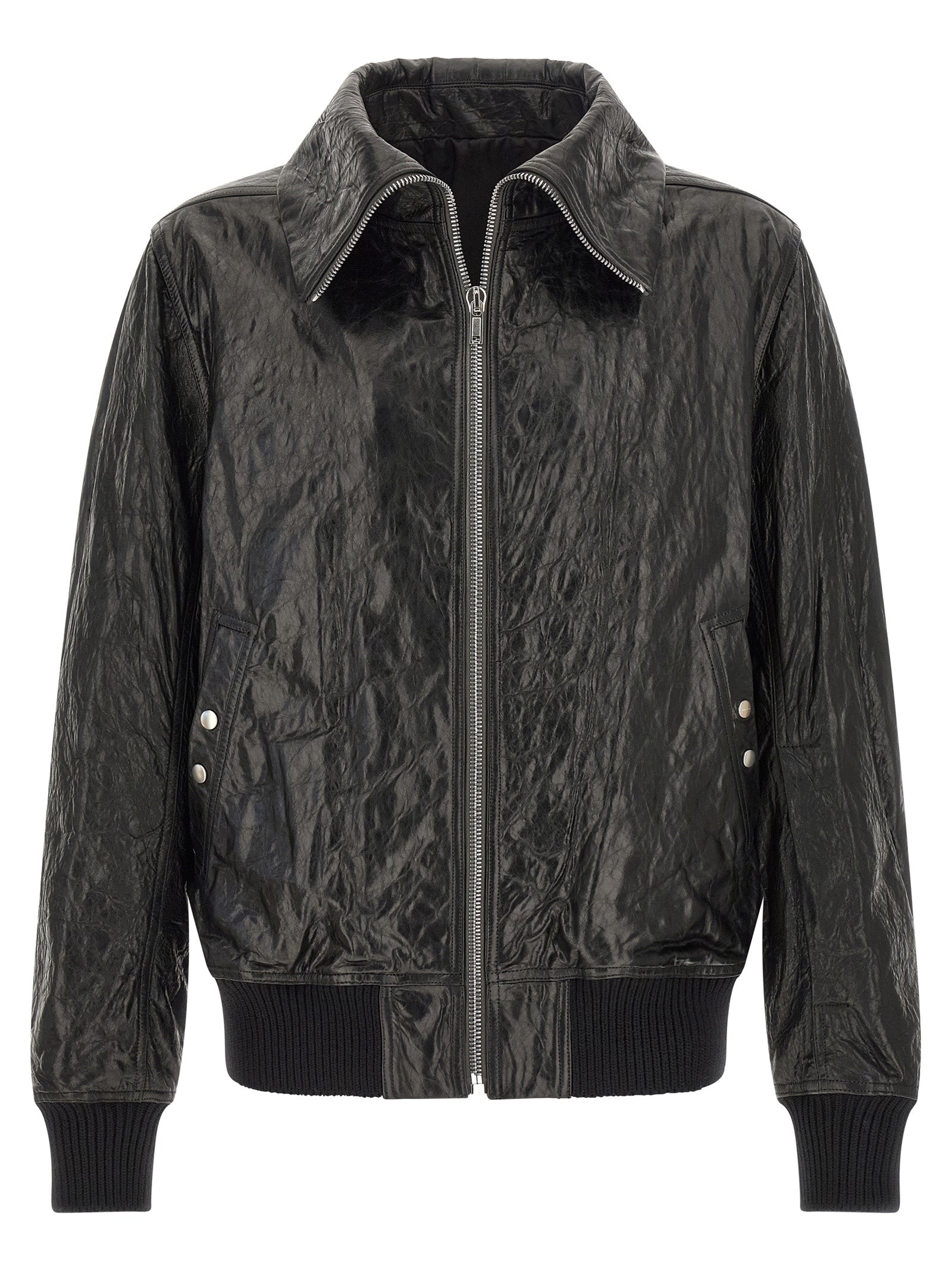 Rick Owens Black Lamb Leather Leather Men's Jacket