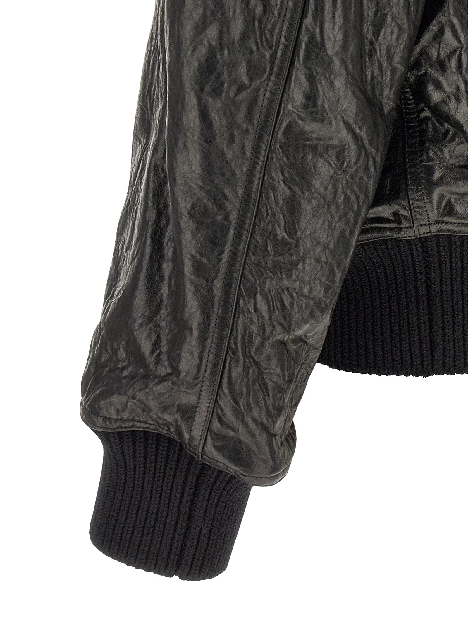 Rick Owens Black Lamb Leather Leather Men's Jacket