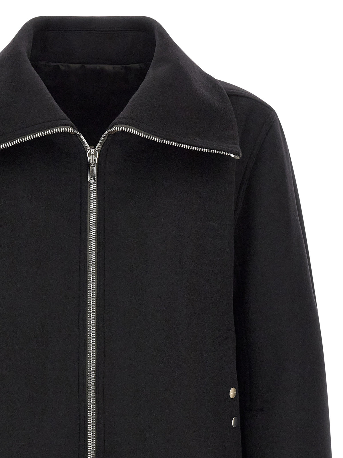 Rick Owens Black Virgin Wool Men's Bomber