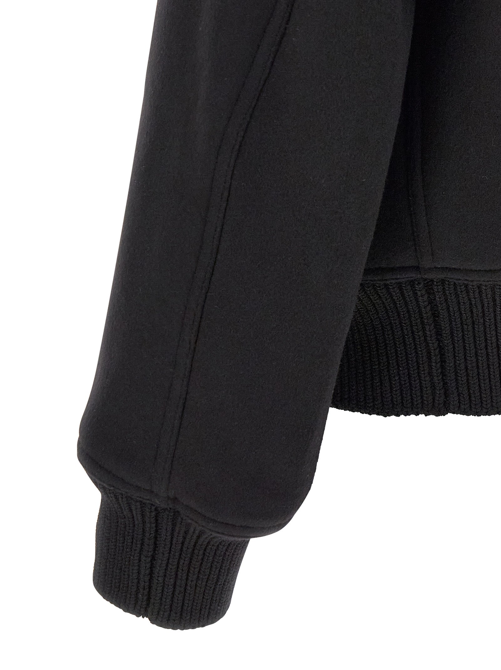 Rick Owens Black Virgin Wool Men's Bomber