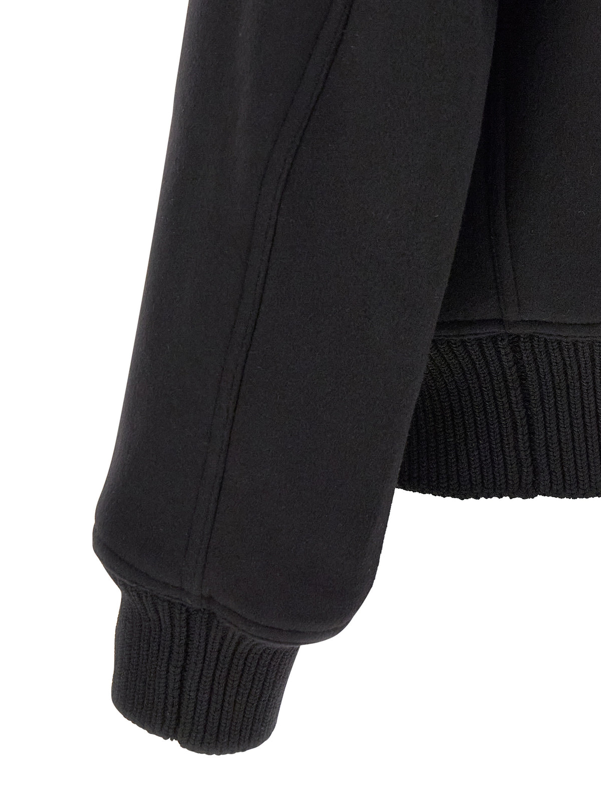 Rick Owens Black Virgin Wool Men's Bomber
