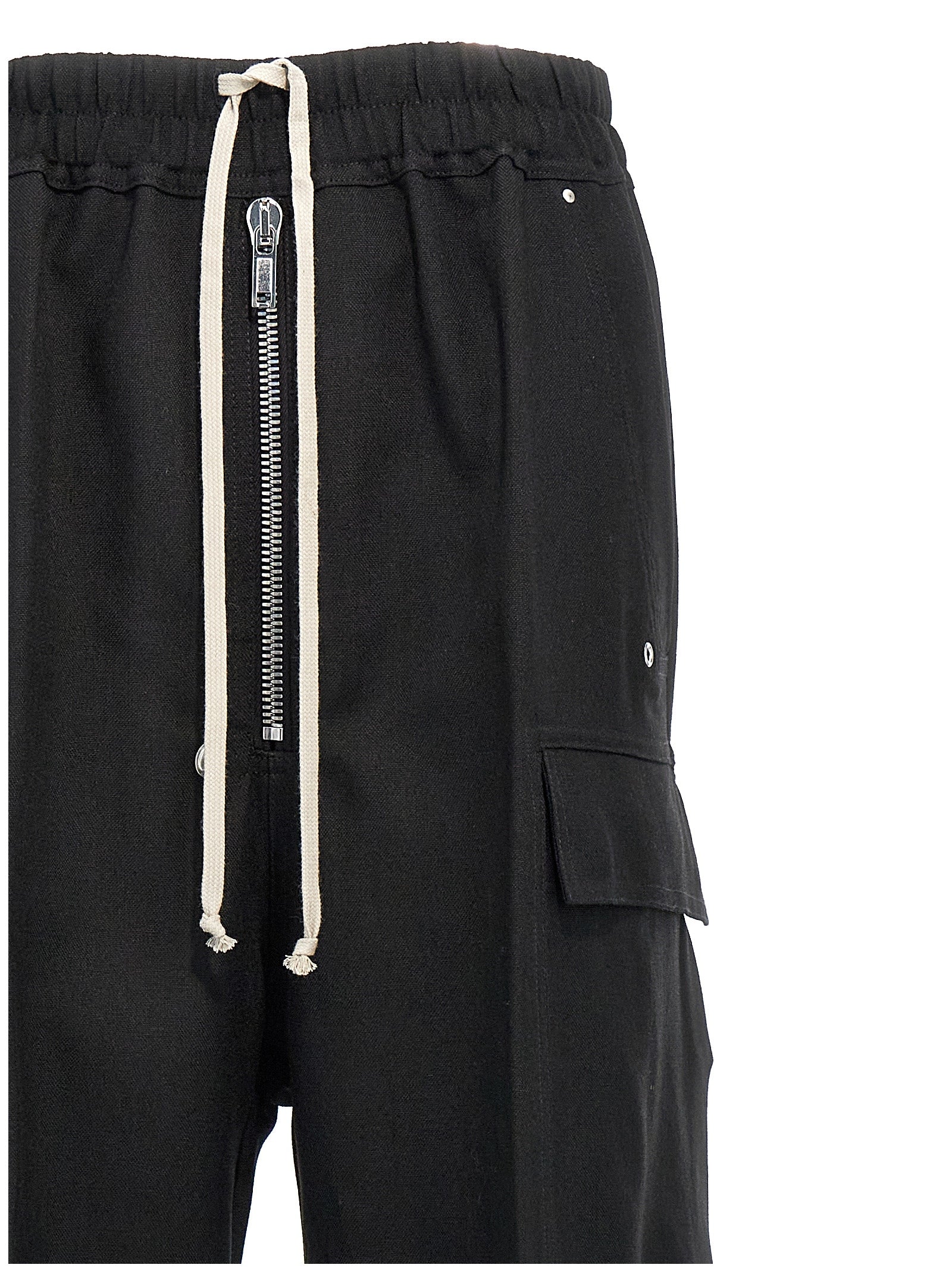 Rick Owens Black Wool Cargo Women's Pants