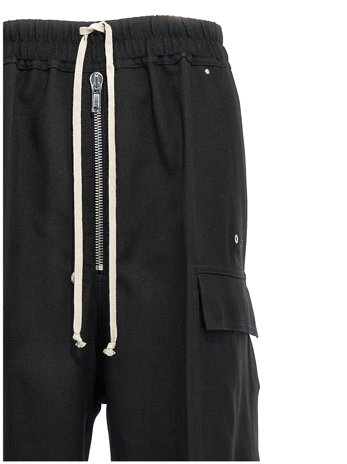 Rick Owens Black Wool Cargo Women's Pants
