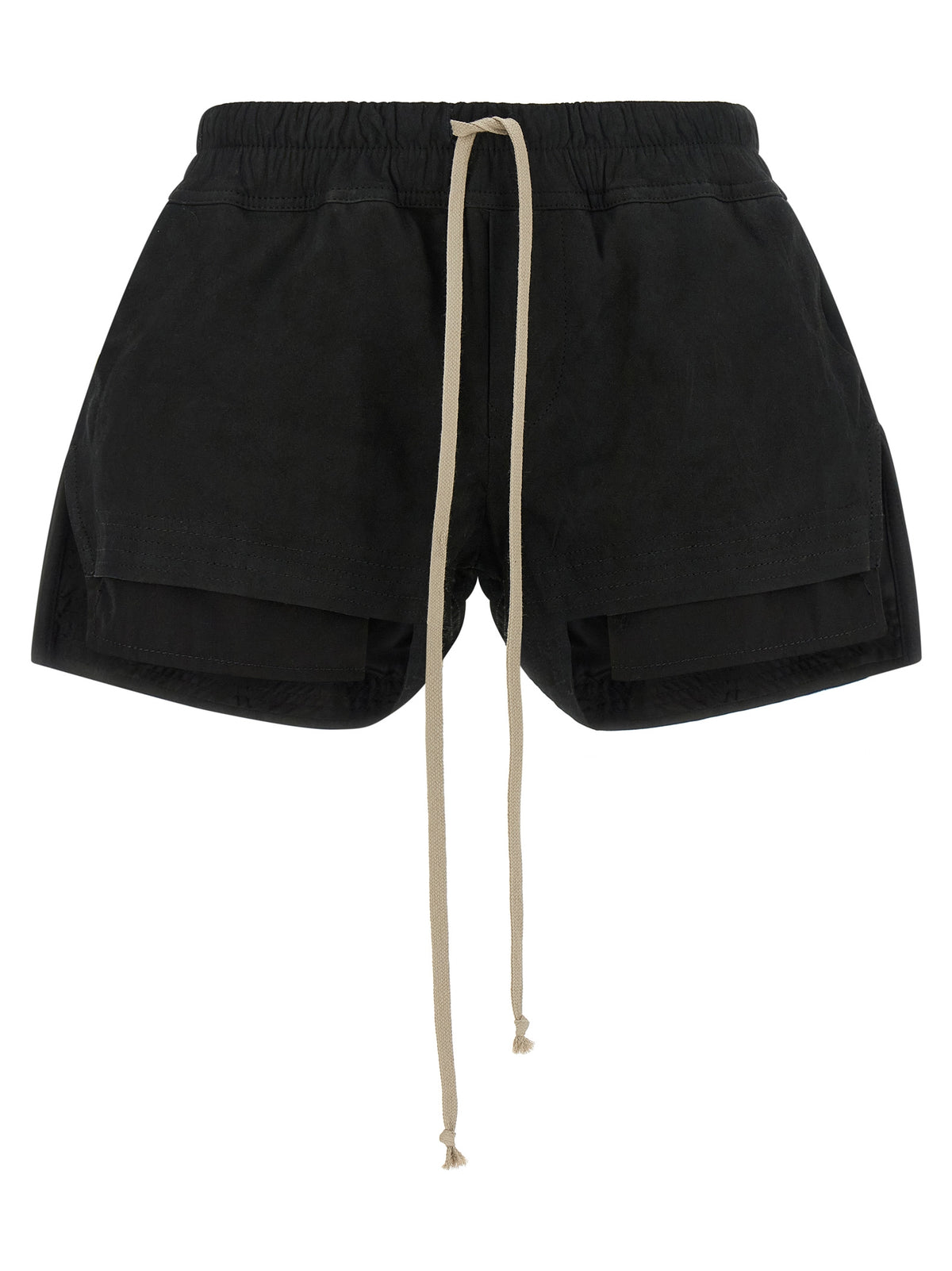 Rick Owens Black Lamb Leather Bermuda Women's Shorts