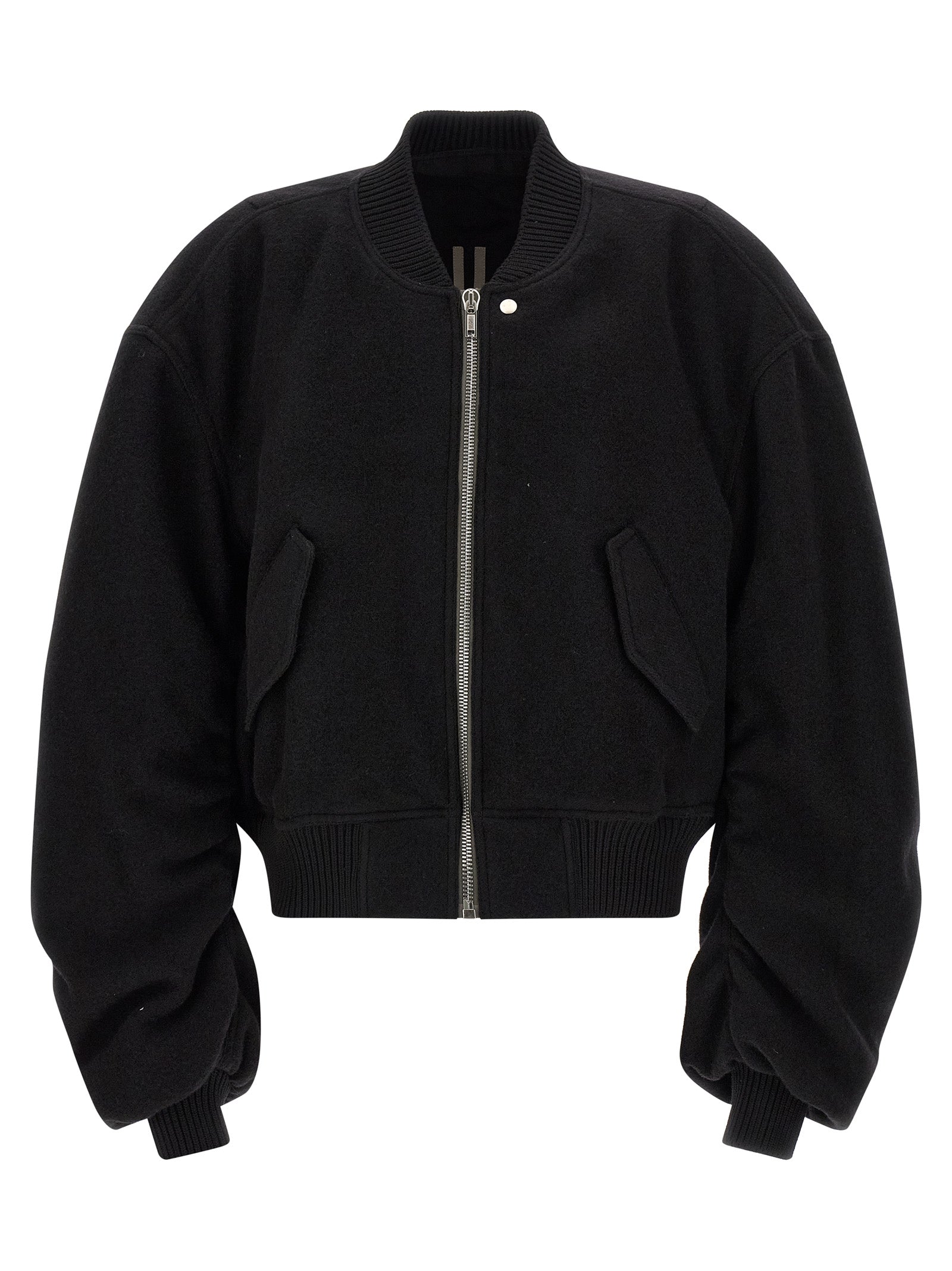 Rick Owens Black Virgin Wool Men's Bomber
