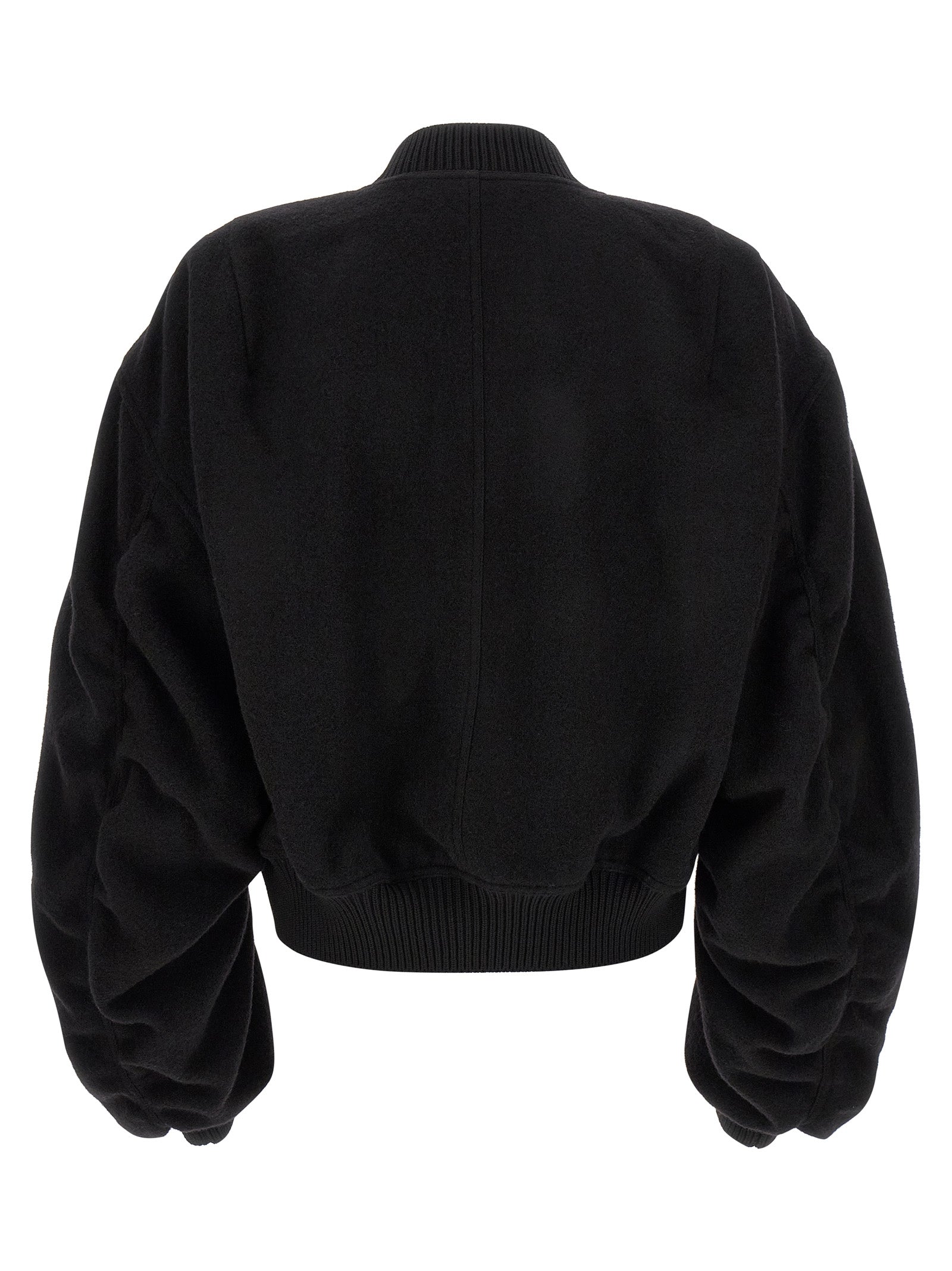 Rick Owens Black Virgin Wool Men's Bomber