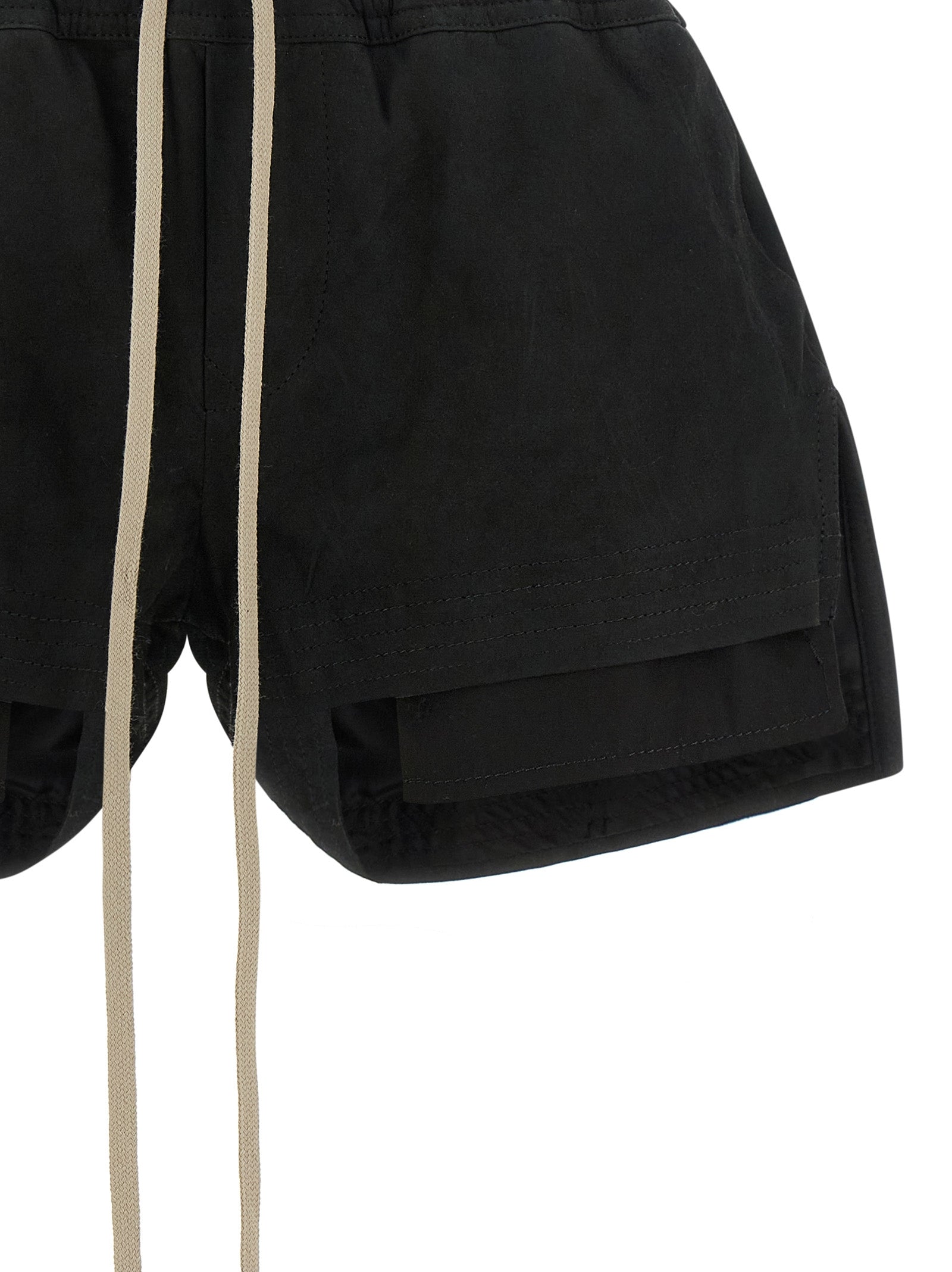 Rick Owens Black Lamb Leather Bermuda Women's Shorts
