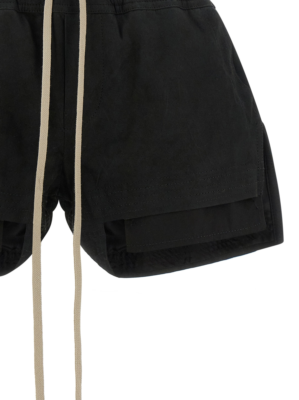 Rick Owens Black Lamb Leather Bermuda Women's Shorts