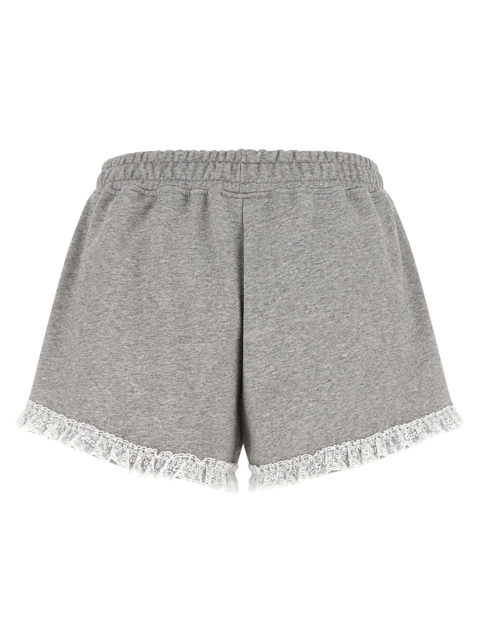 Ganni Gray Organic Cotton Bermuda Women's Shorts