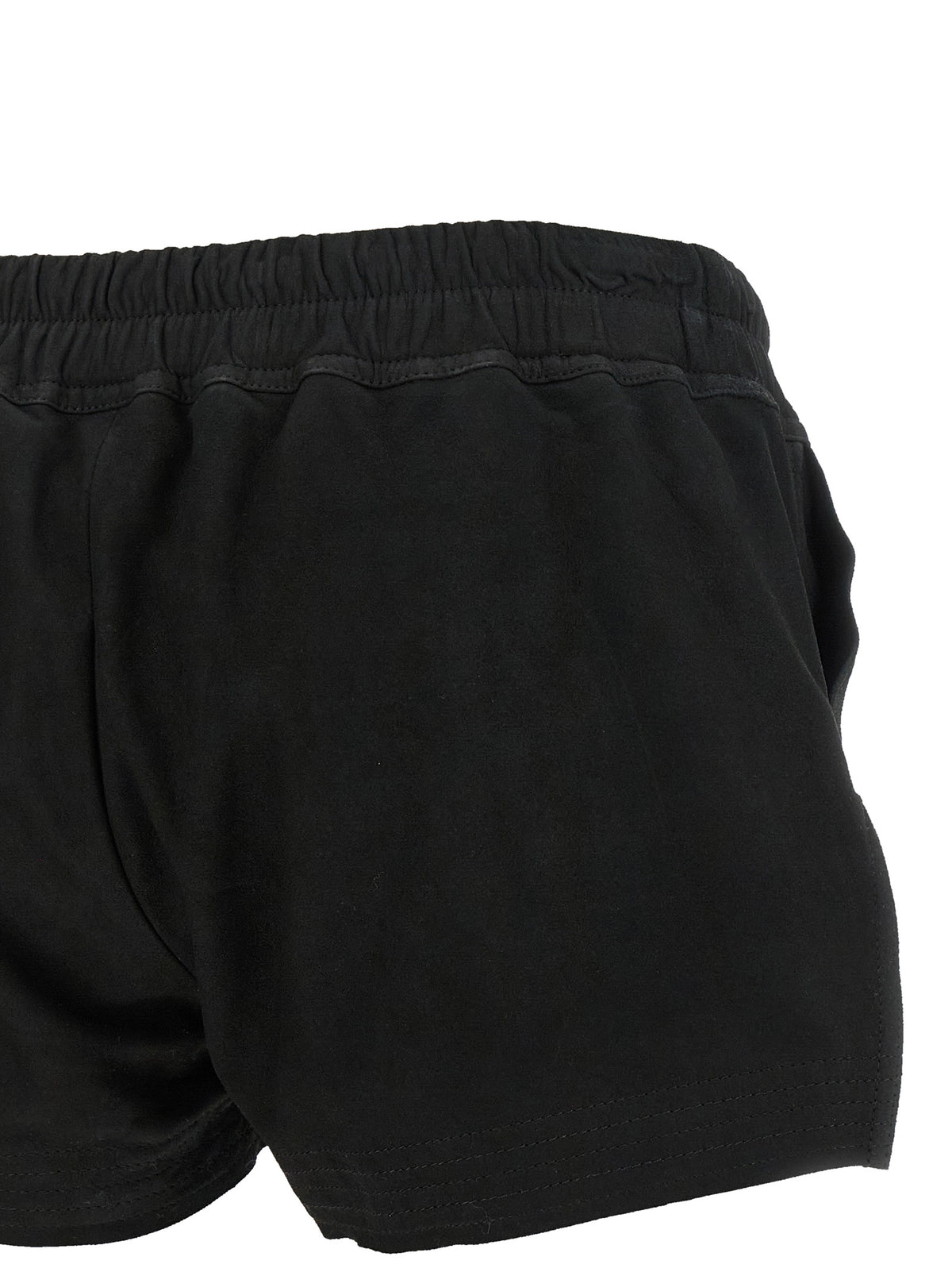 Rick Owens Black Lamb Leather Bermuda Women's Shorts