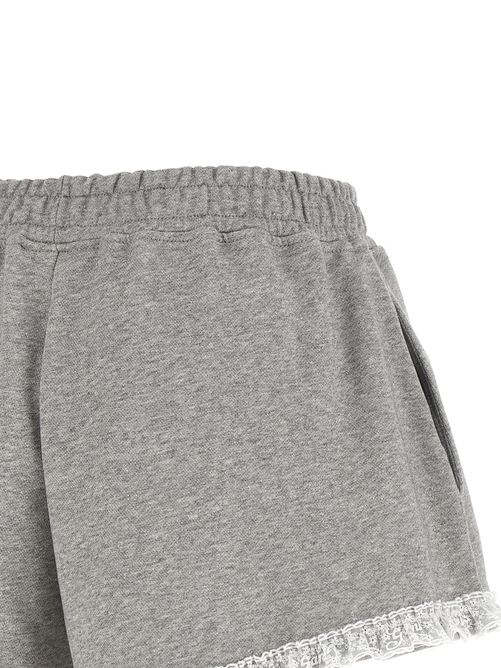 Ganni Gray Organic Cotton Bermuda Women's Shorts