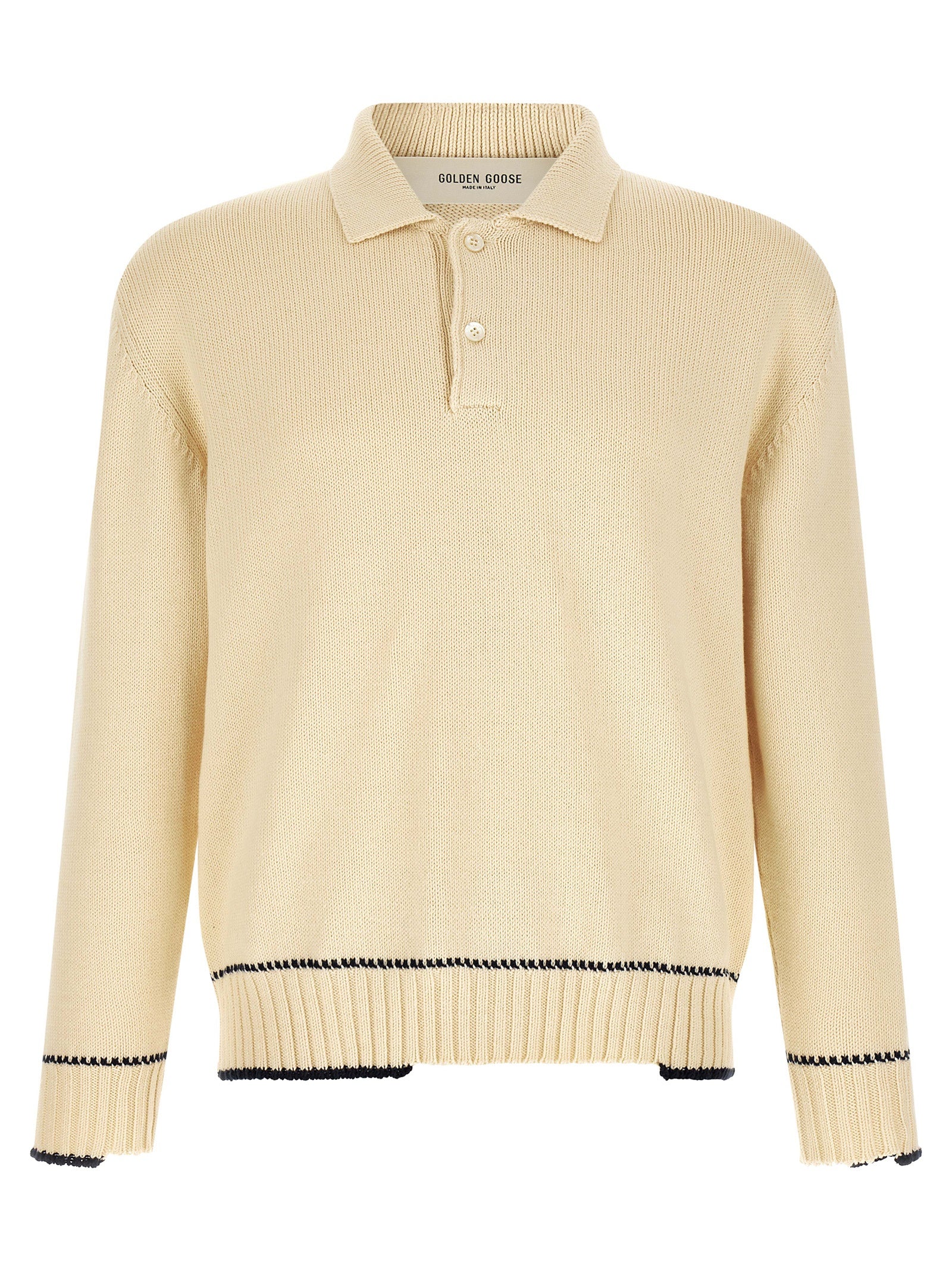 Golden Goose White Cotton Polo Men's Shirt