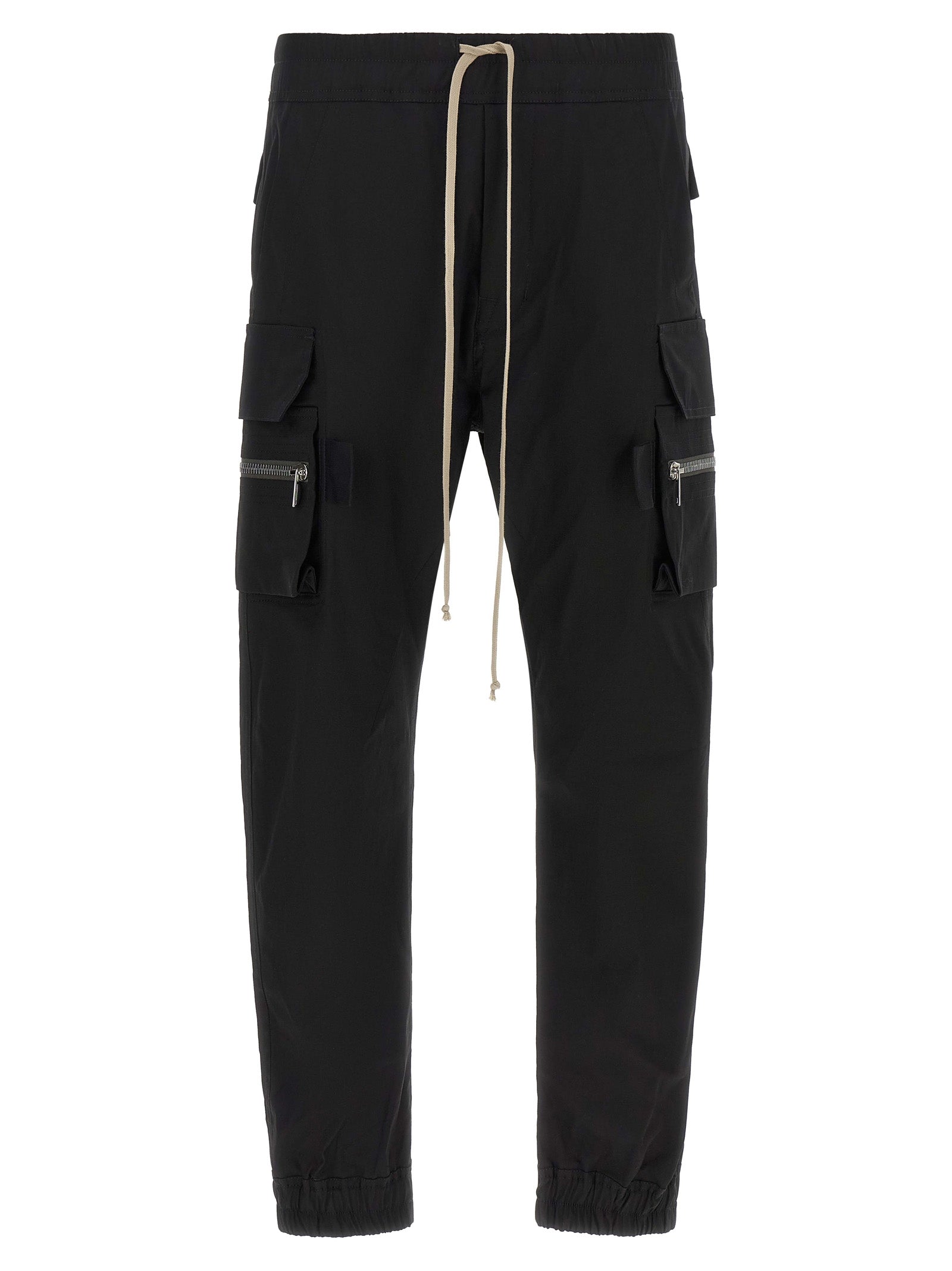 Rick Owens Black Cotton Cargo Men's Pants