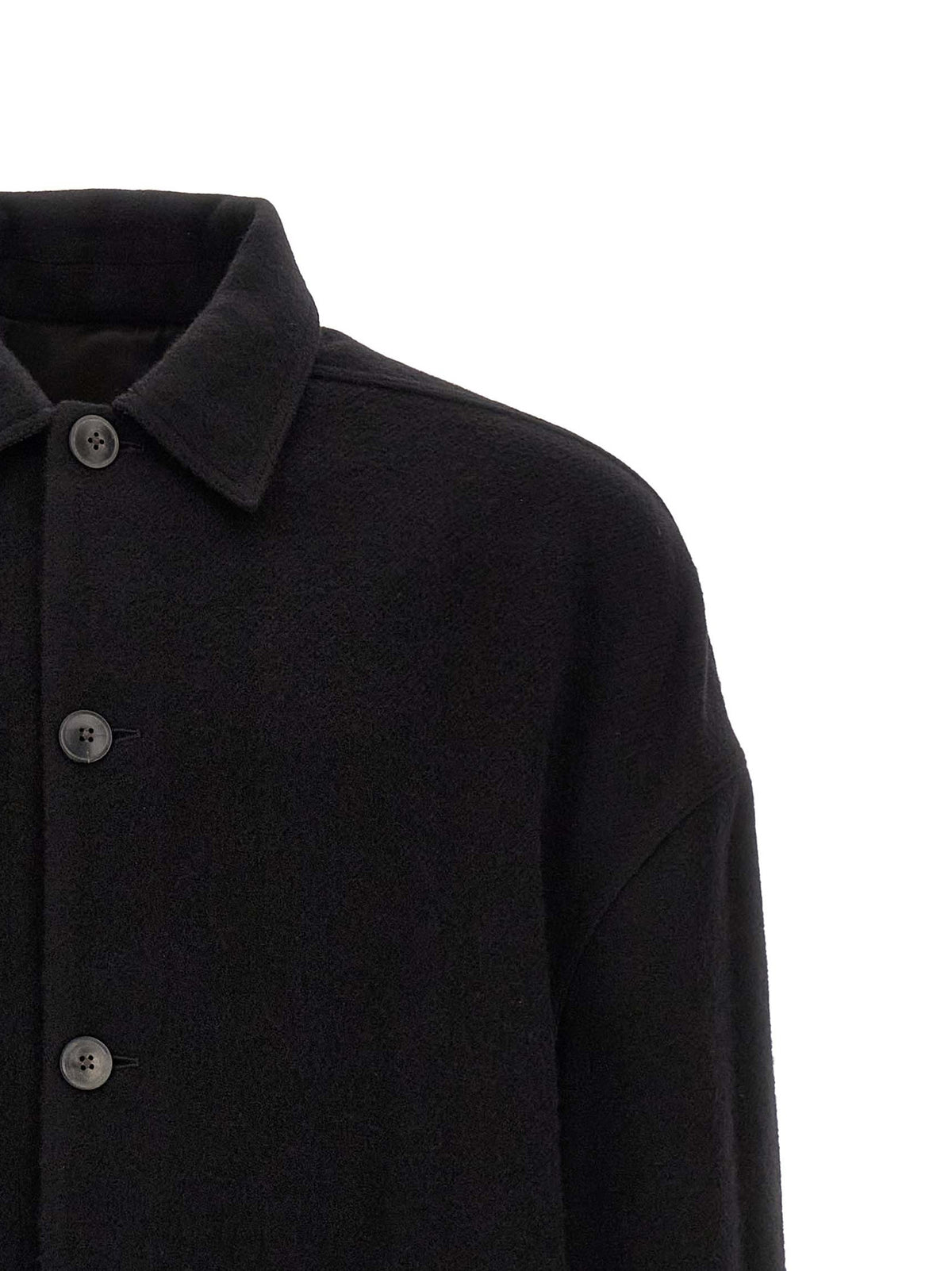 Rick Owens Black Virgin Wool Men's Coat