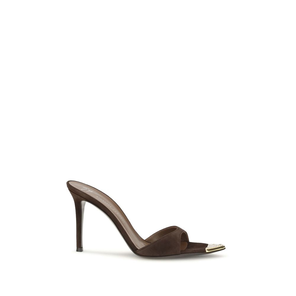 Giuseppe Zanotti Brown Calf Leather Bos Taurus Stiletto Heel Women's Sandals