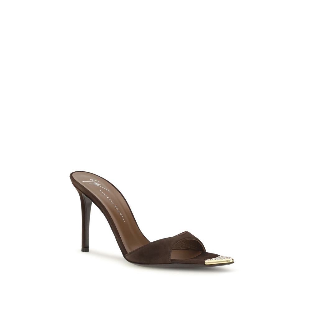 Giuseppe Zanotti Brown Calf Leather Bos Taurus Stiletto Heel Women's Sandals