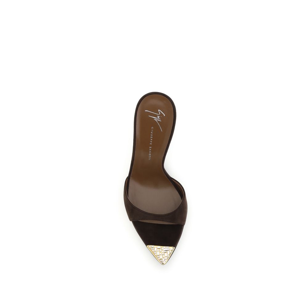 Giuseppe Zanotti Brown Calf Leather Bos Taurus Stiletto Heel Women's Sandals