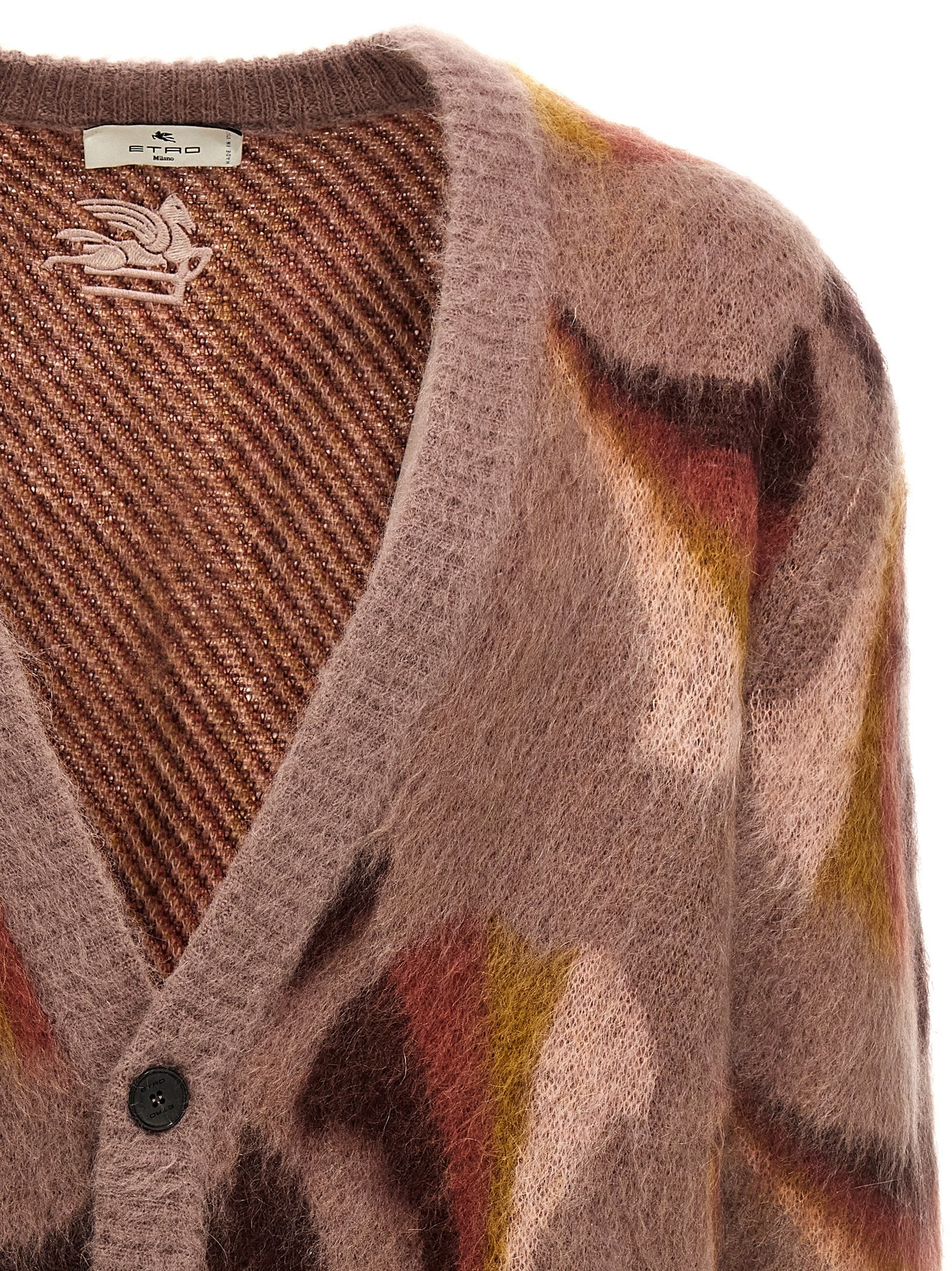 Etro Multicolor Wool Men's Cardigan