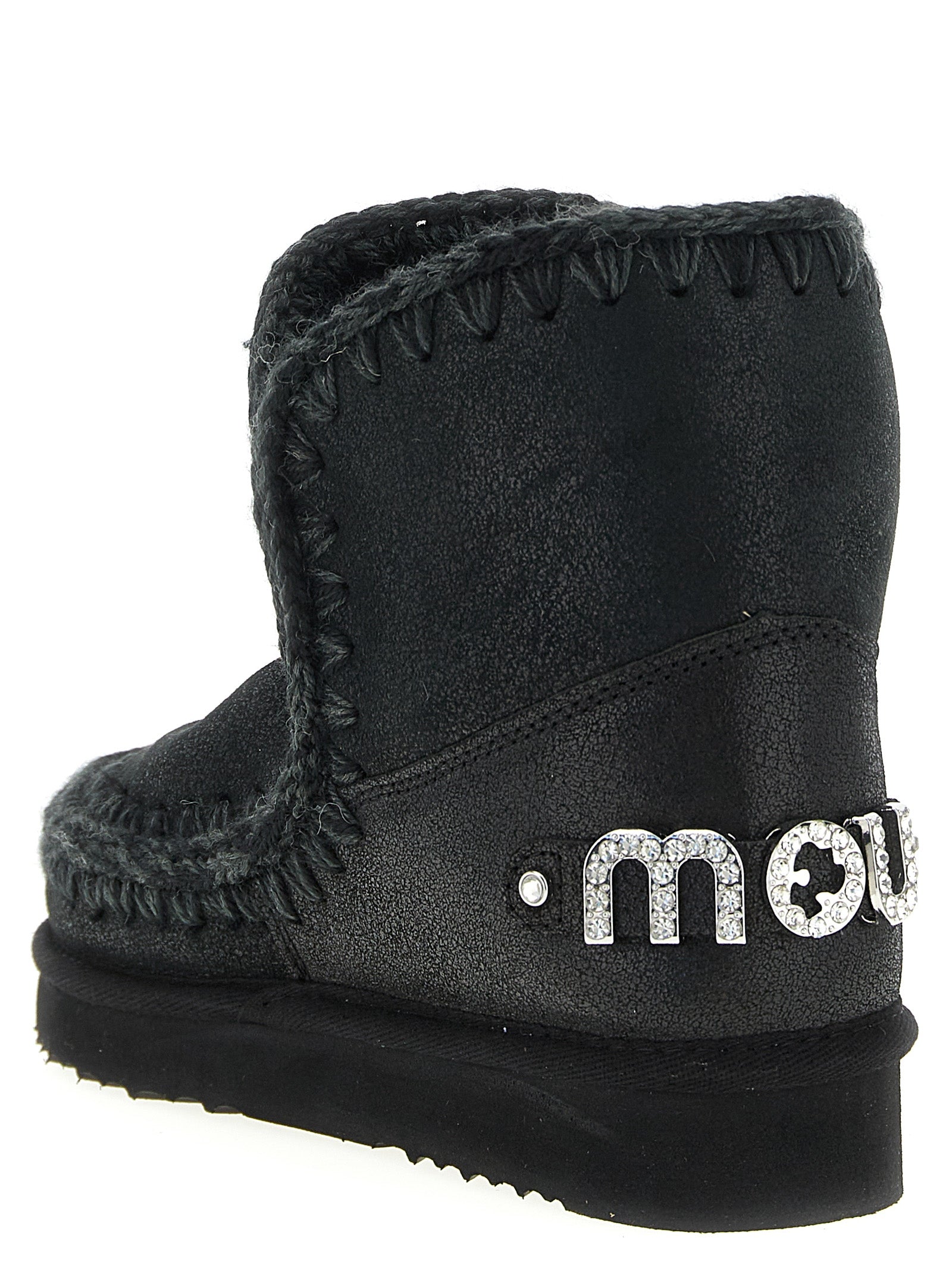 Mou Black Lamb Leather Ankle Women's Boots