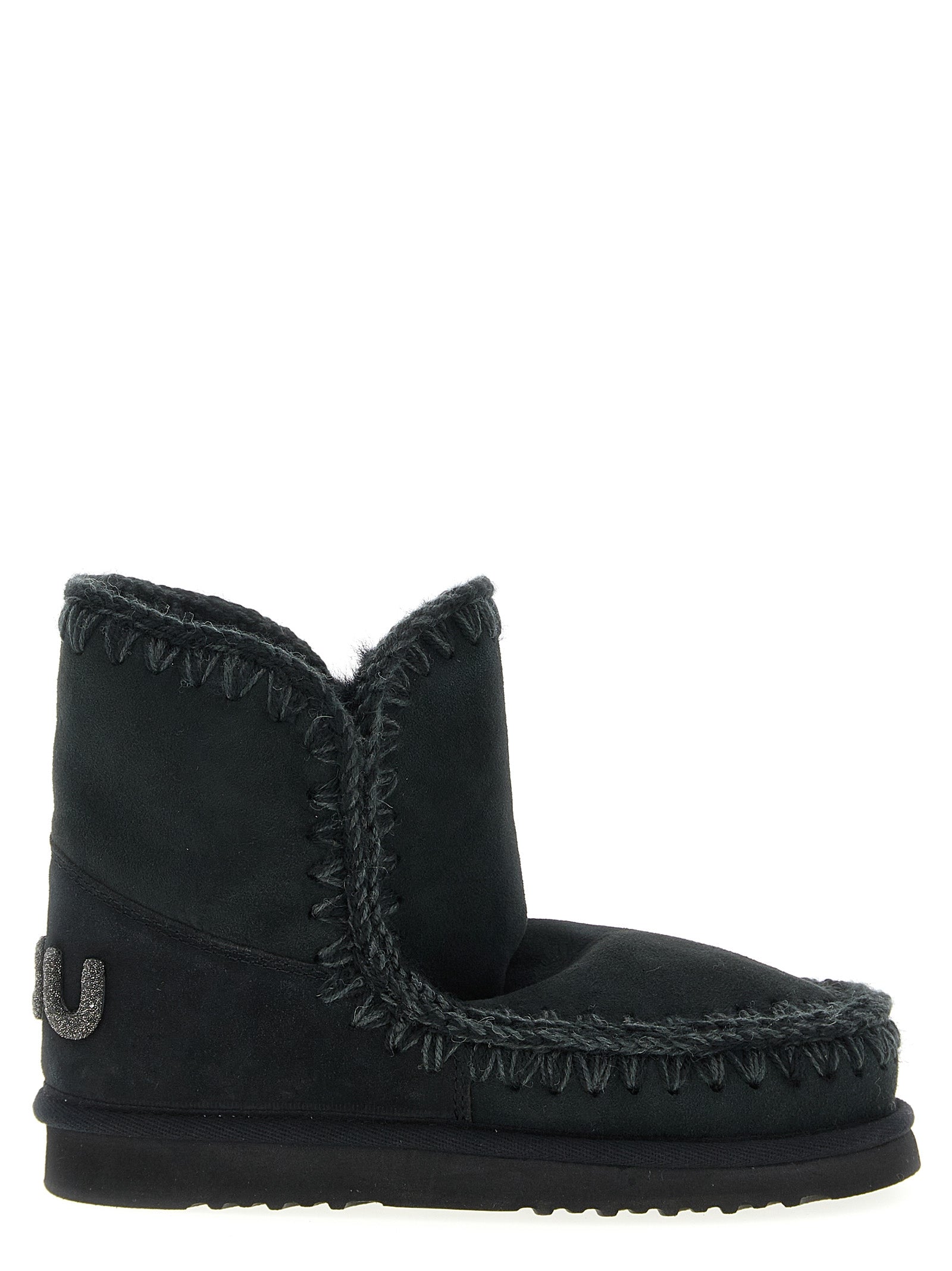 Mou Black Lambskin Ankle Women's Boots