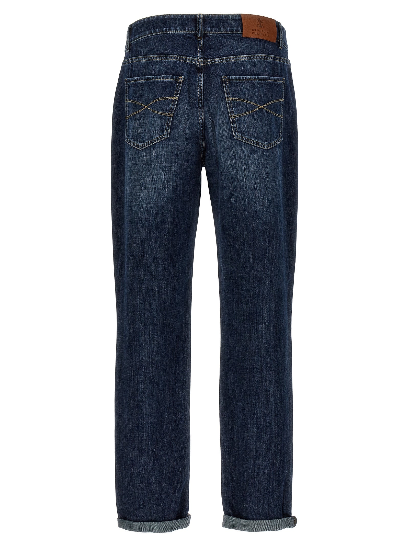 Brunello Cucinelli Blue Cotton Straight-Leg Men's Jeans