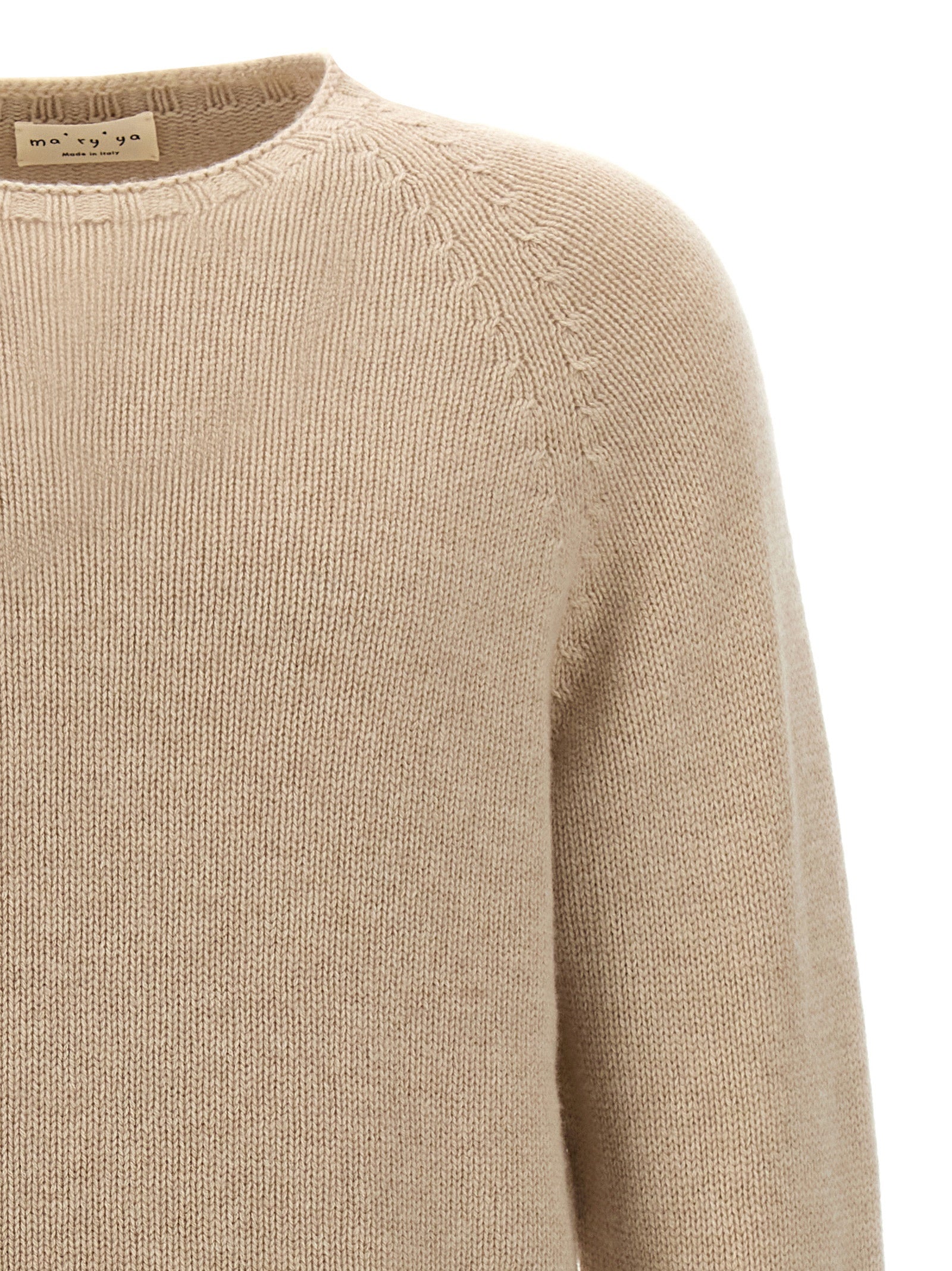 MA'RY'YA Beige Wool Men's Cardigan