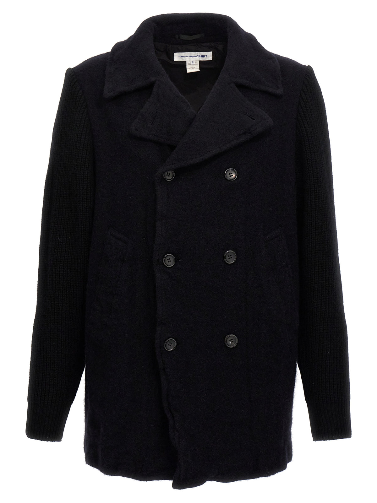 Comme Des Garçons Blue Wool Men's Coat