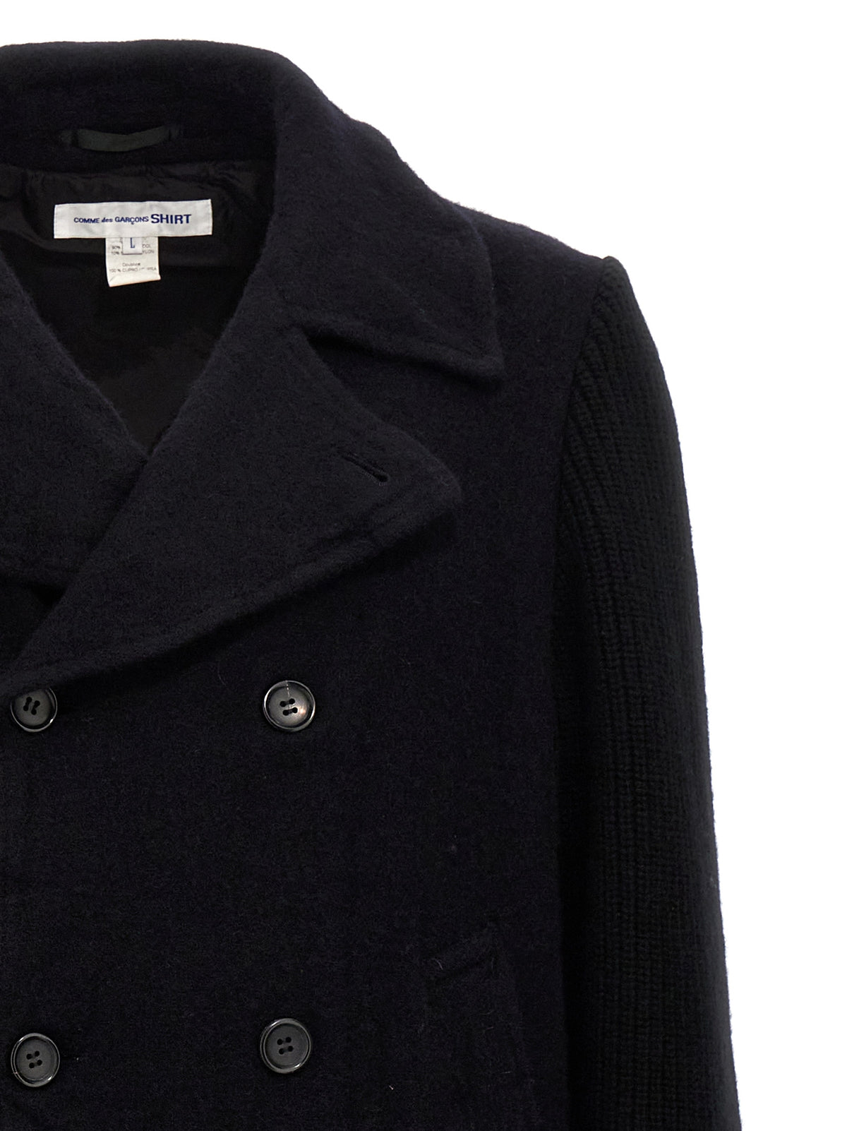 Comme Des Garçons Blue Wool Men's Coat
