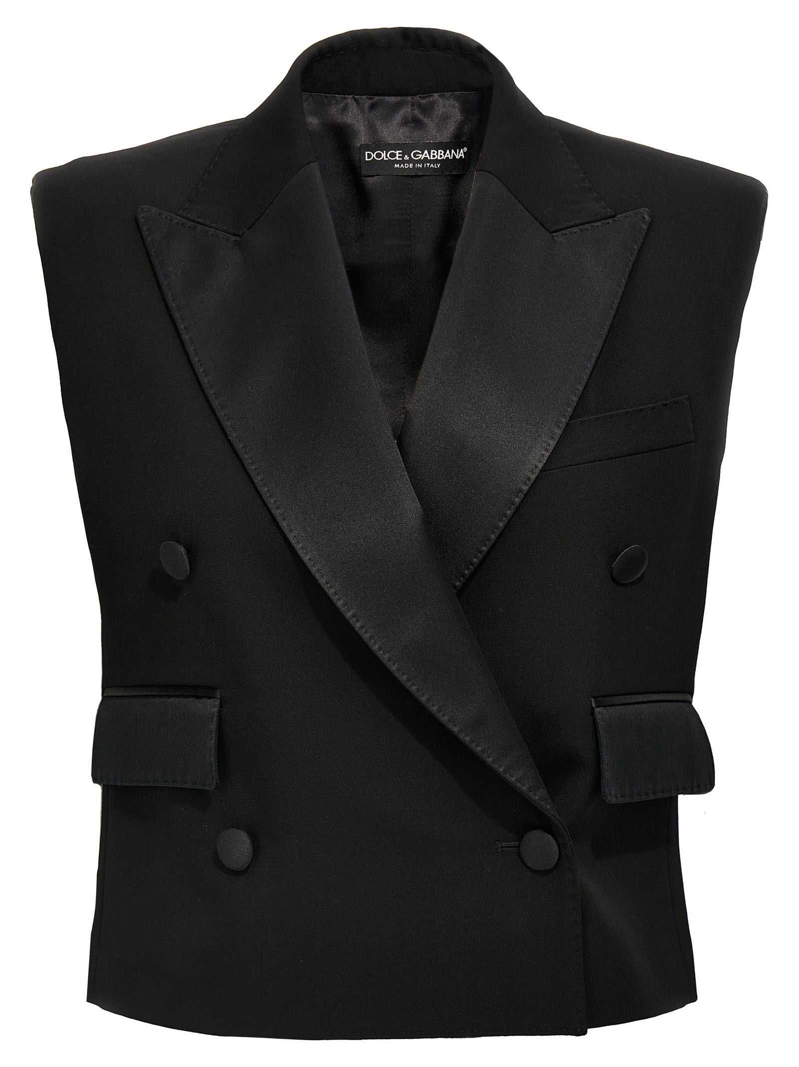Dolce & Gabbana Black Silk Sleeveless Women's Jacket