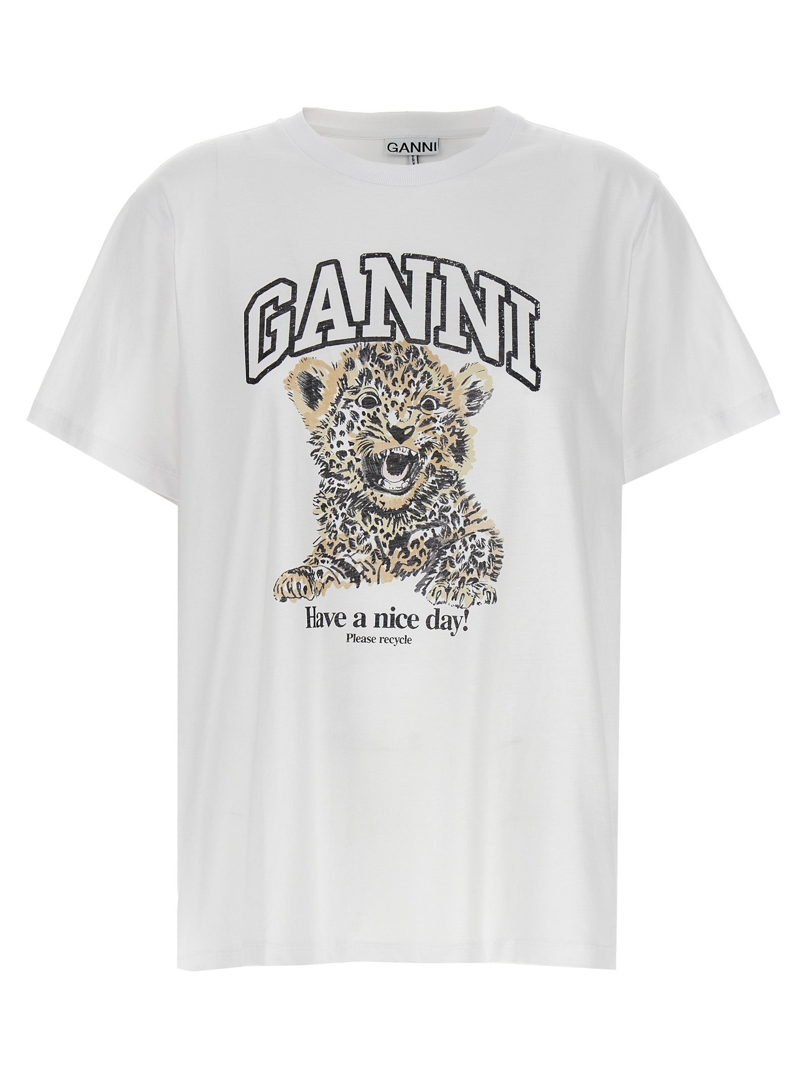 Ganni White Cotton Women's T-Shirt
