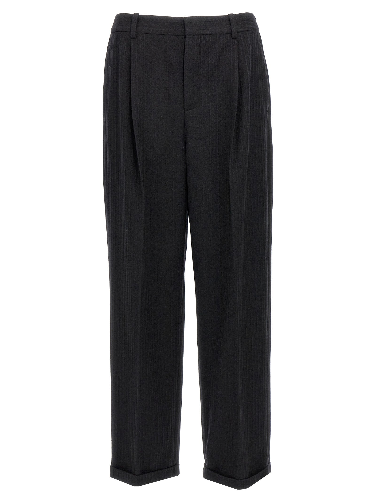Saint Laurent Black Wool Dress Men's Pants