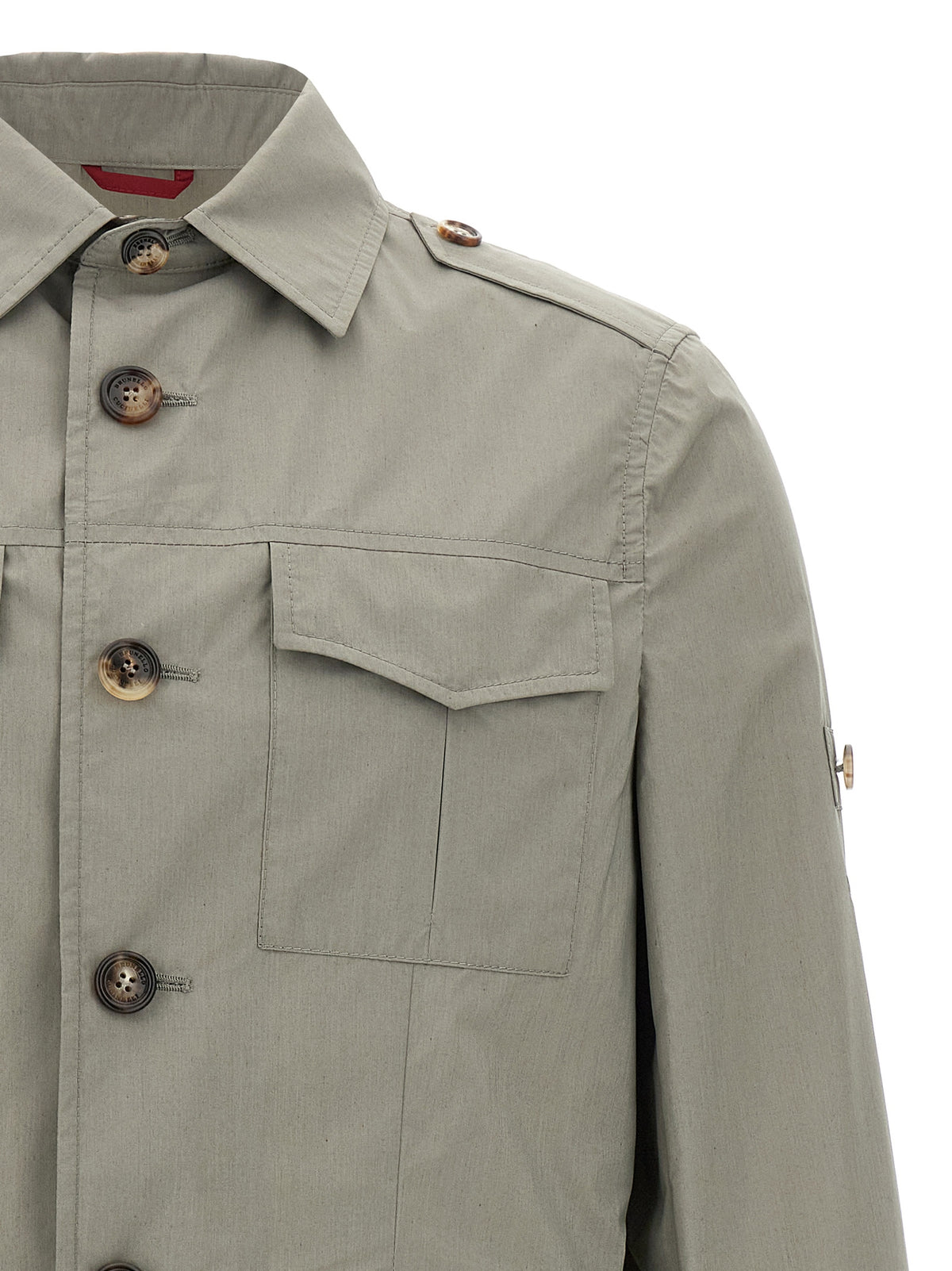 Brunello Cucinelli Bicolor Cotton Shell Men's Jacket