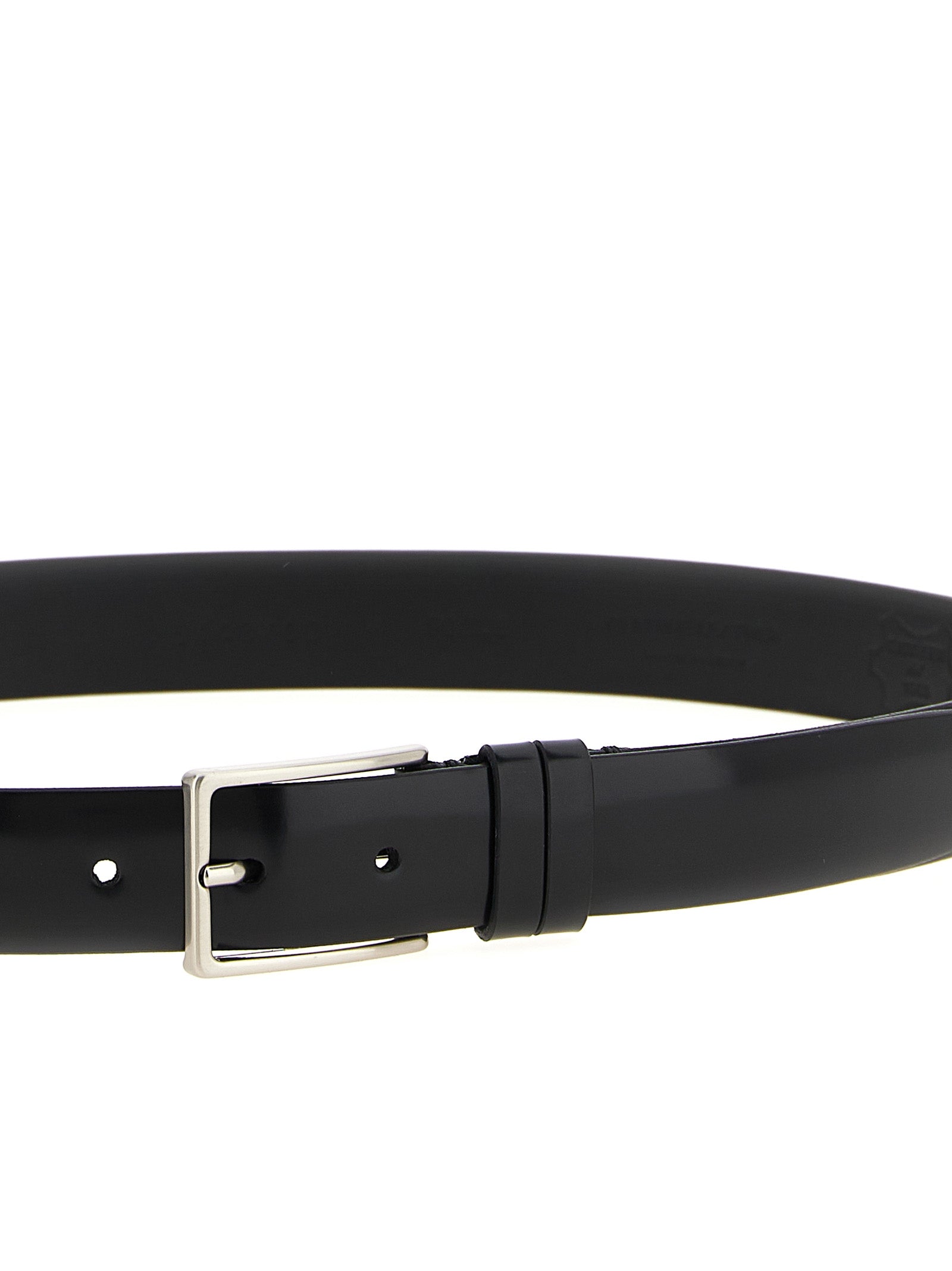 ZERBINI CLAUDIO Black Leather Regular Men's Belt