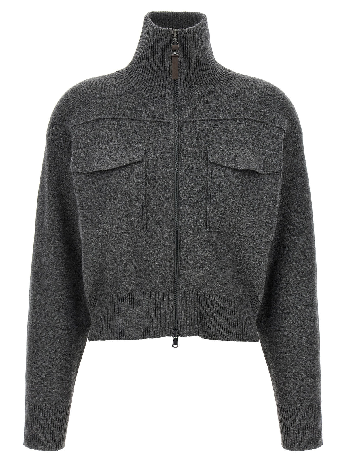 Brunello Cucinelli Gray Cashmere Women's Cardigan