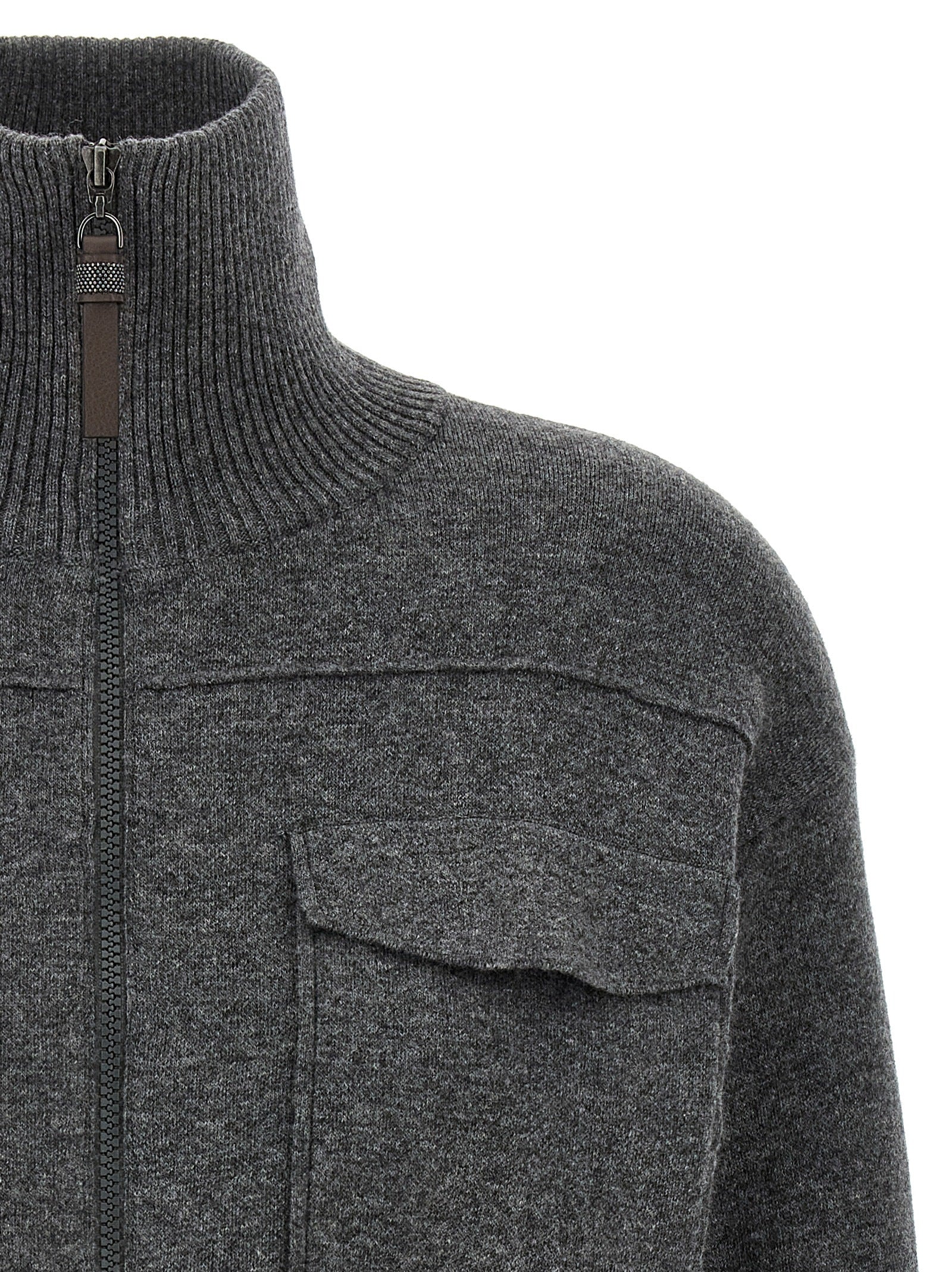 Brunello Cucinelli Gray Cashmere Women's Cardigan