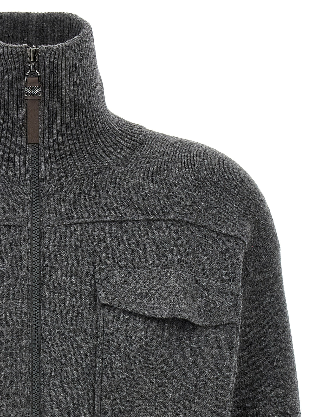 Brunello Cucinelli Gray Cashmere Women's Cardigan