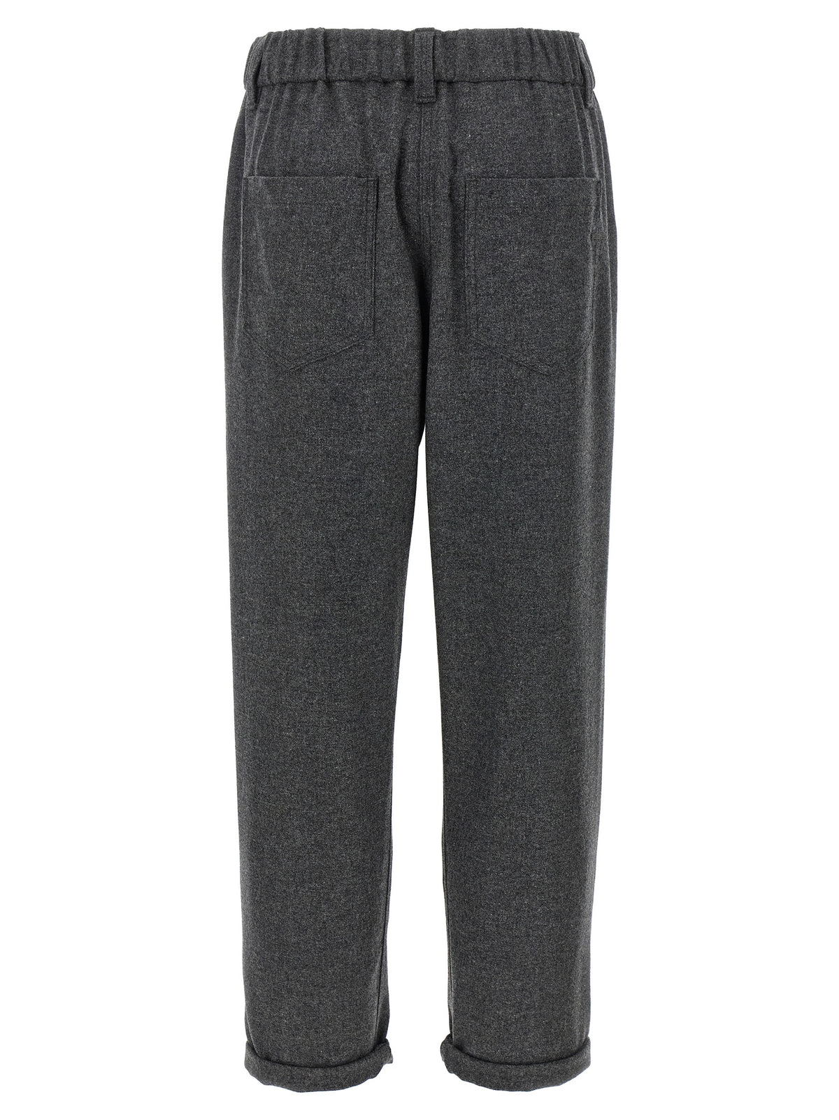Brunello Cucinelli Gray Virgin Wool Casual Women's Pants