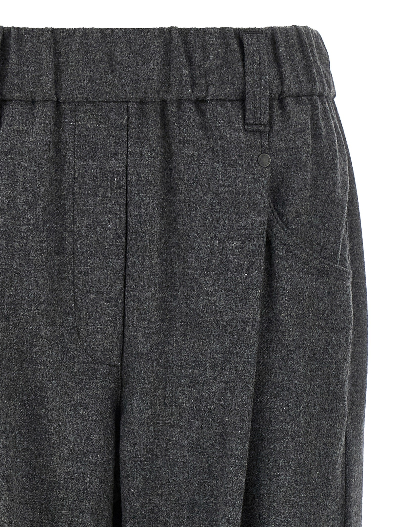 Brunello Cucinelli Gray Virgin Wool Casual Women's Pants