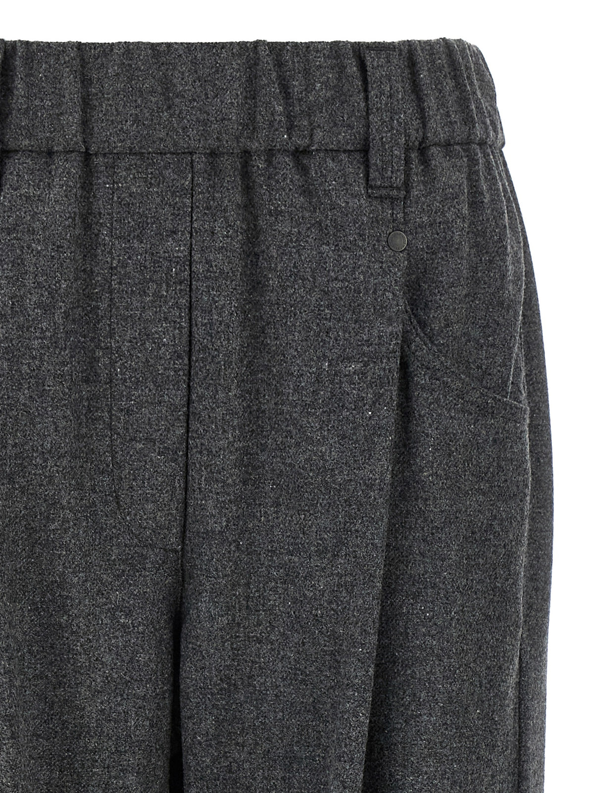 Brunello Cucinelli Gray Virgin Wool Casual Women's Pants