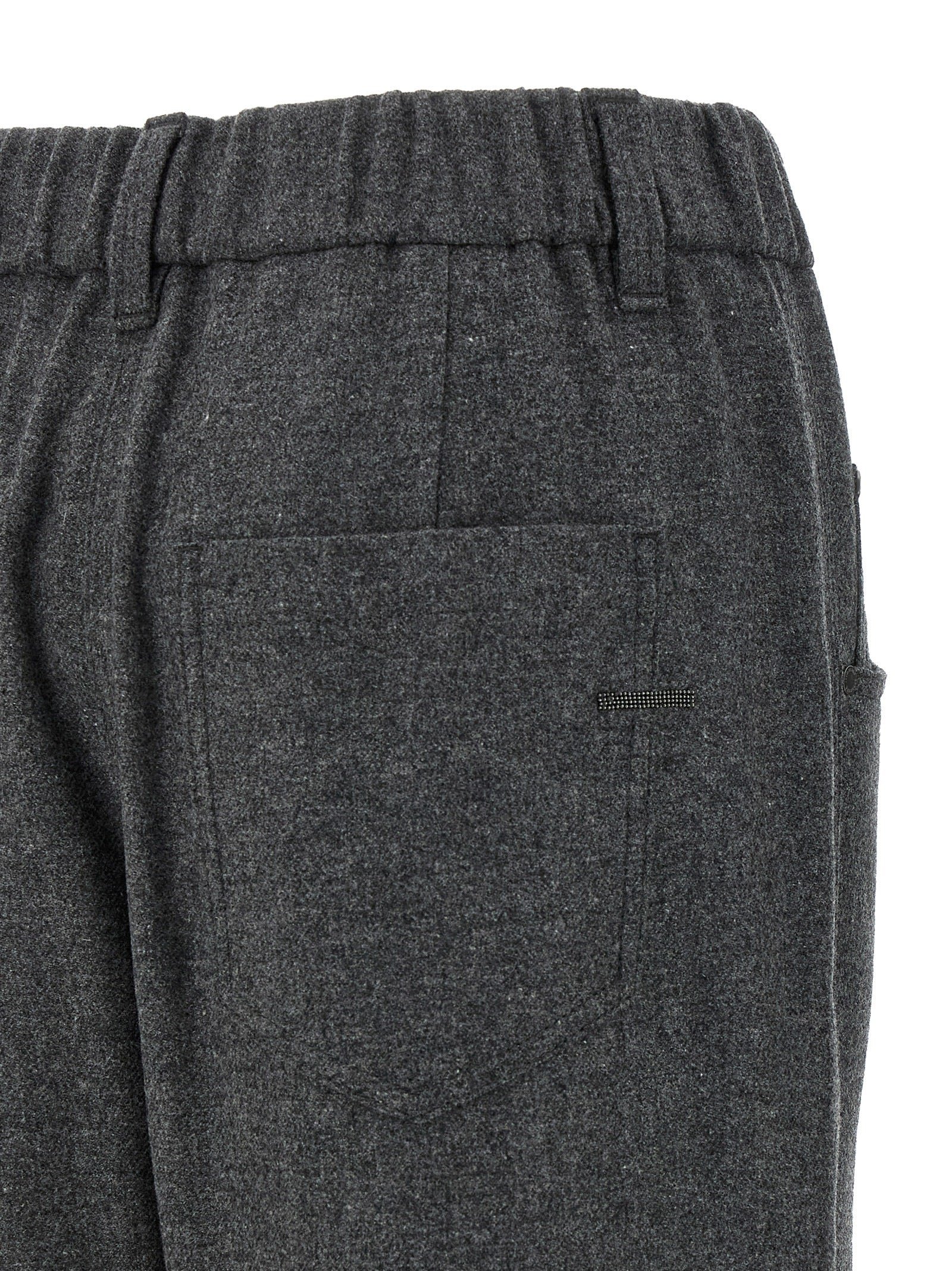 Brunello Cucinelli Gray Virgin Wool Casual Women's Pants