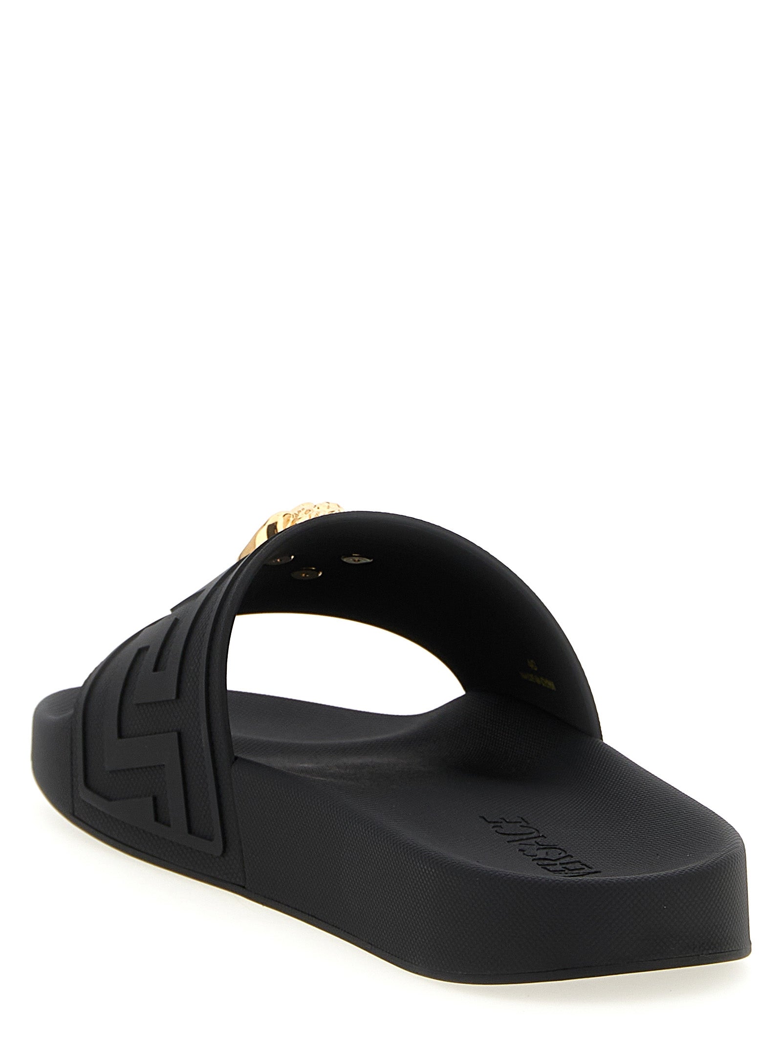 Versace Black Glass Men's Slides